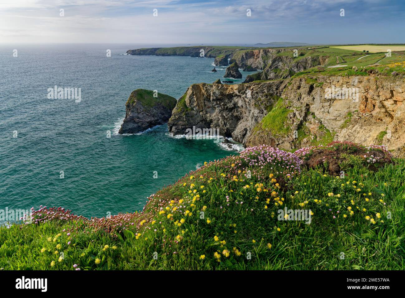 England, Cornwall, North Coast, Bedruthan Steps Stock Photo