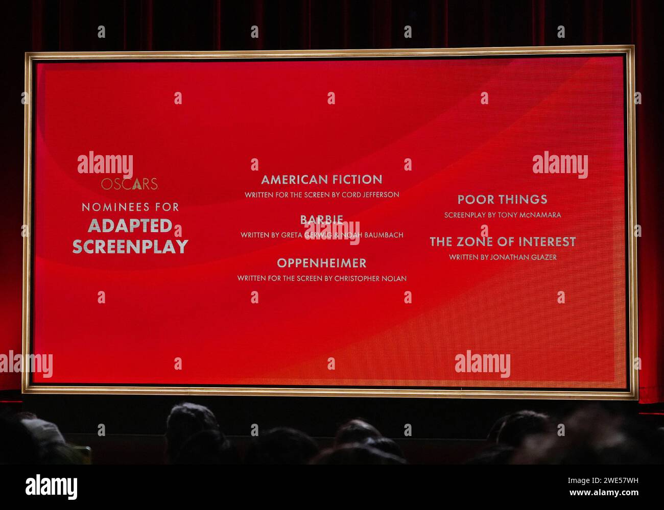 Los Angeles, USA. 23rd Jan, 2024. Nominees for ADAPTED SCREENPLAY at