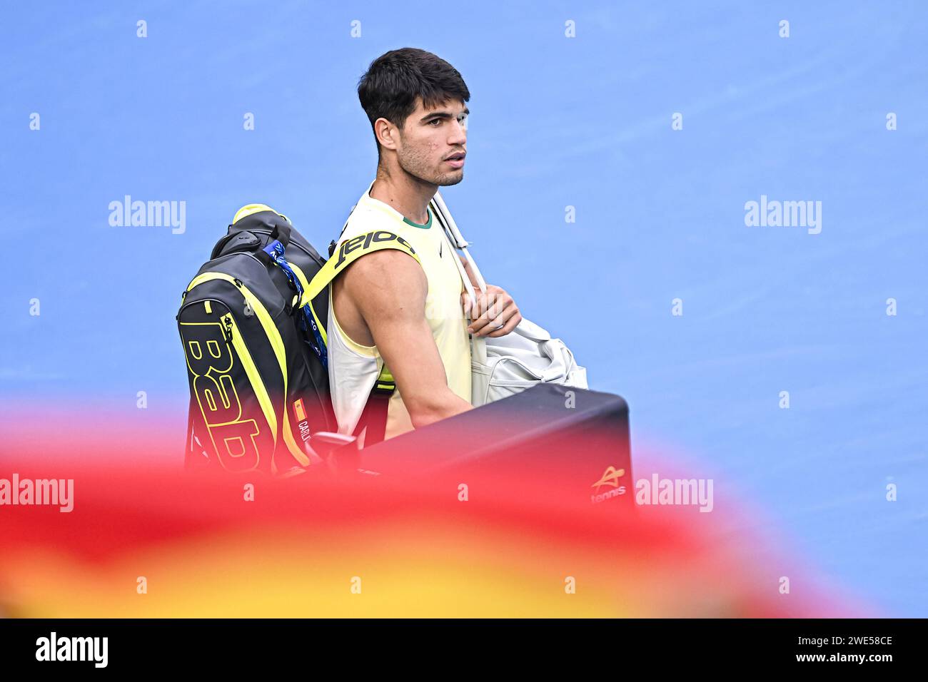 Carlos Alcaraz Garfia of Spain during the Australian Open 2024, Grand Slam tennis tournament on