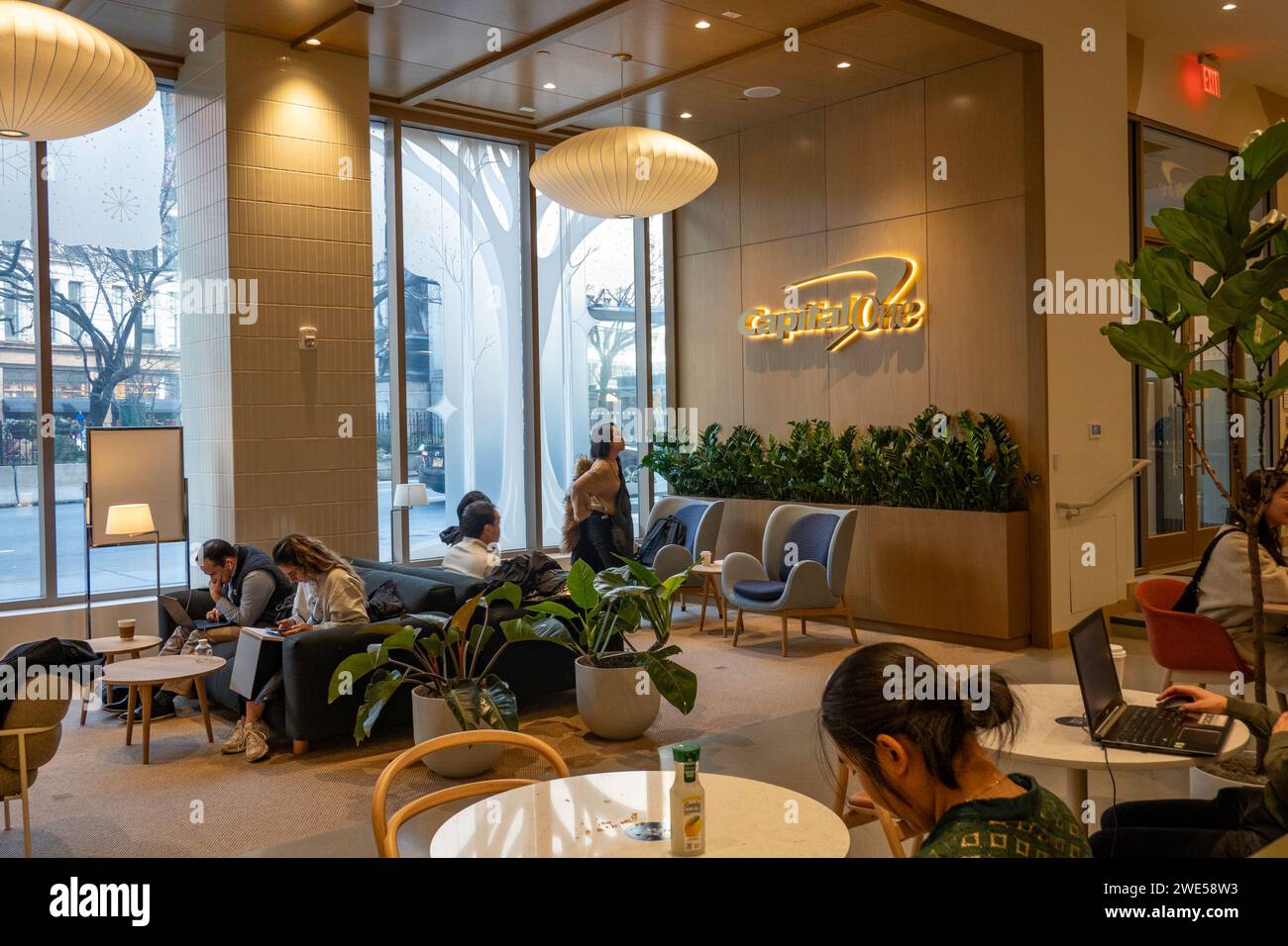 Capital One Cafes combine Banking with daily lifestyle, New York City, USA  2024 Stock Photo