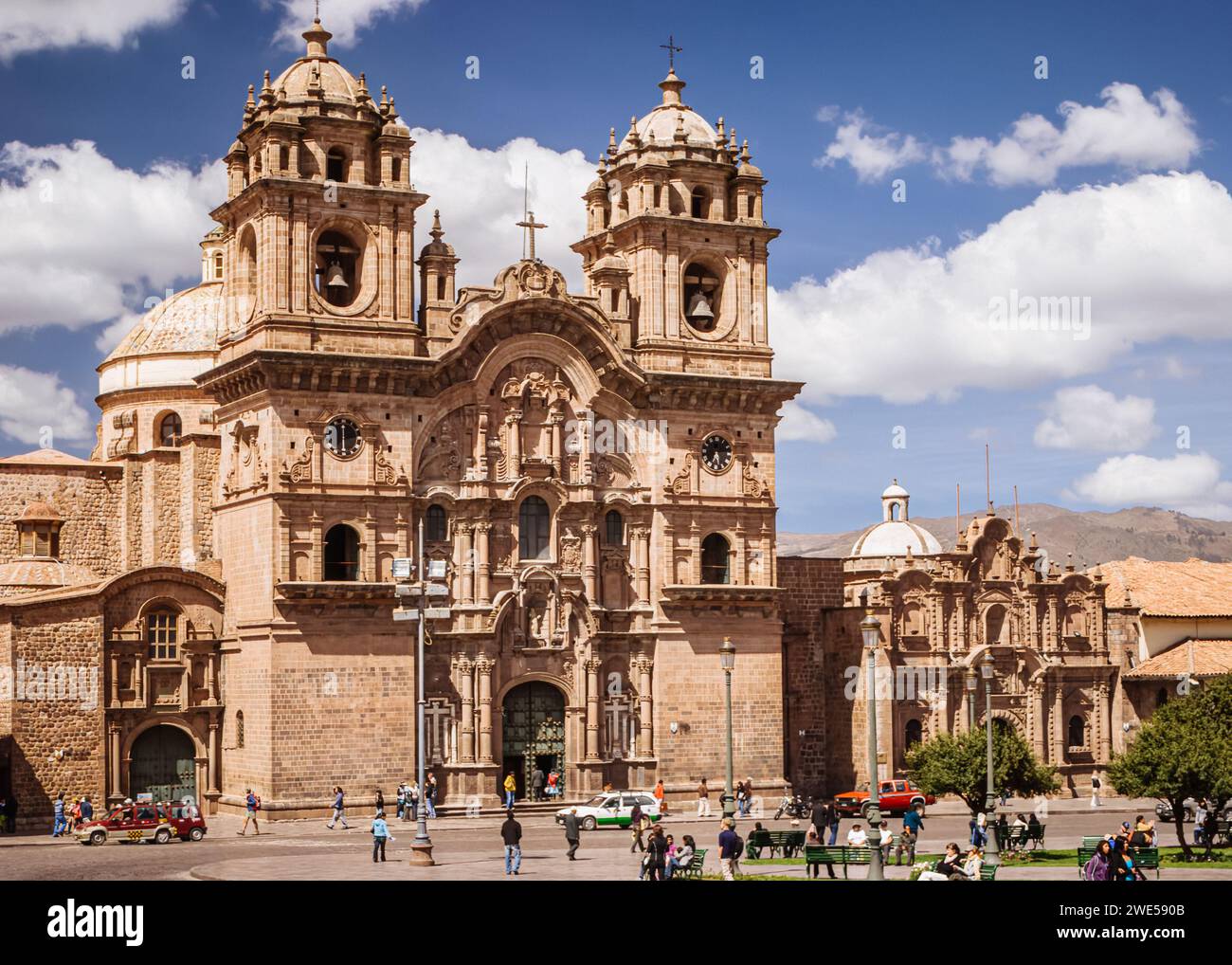 Cusco, Peru, May 6th 2009: The Church of the Society of Jesus under the sun Stock Photo