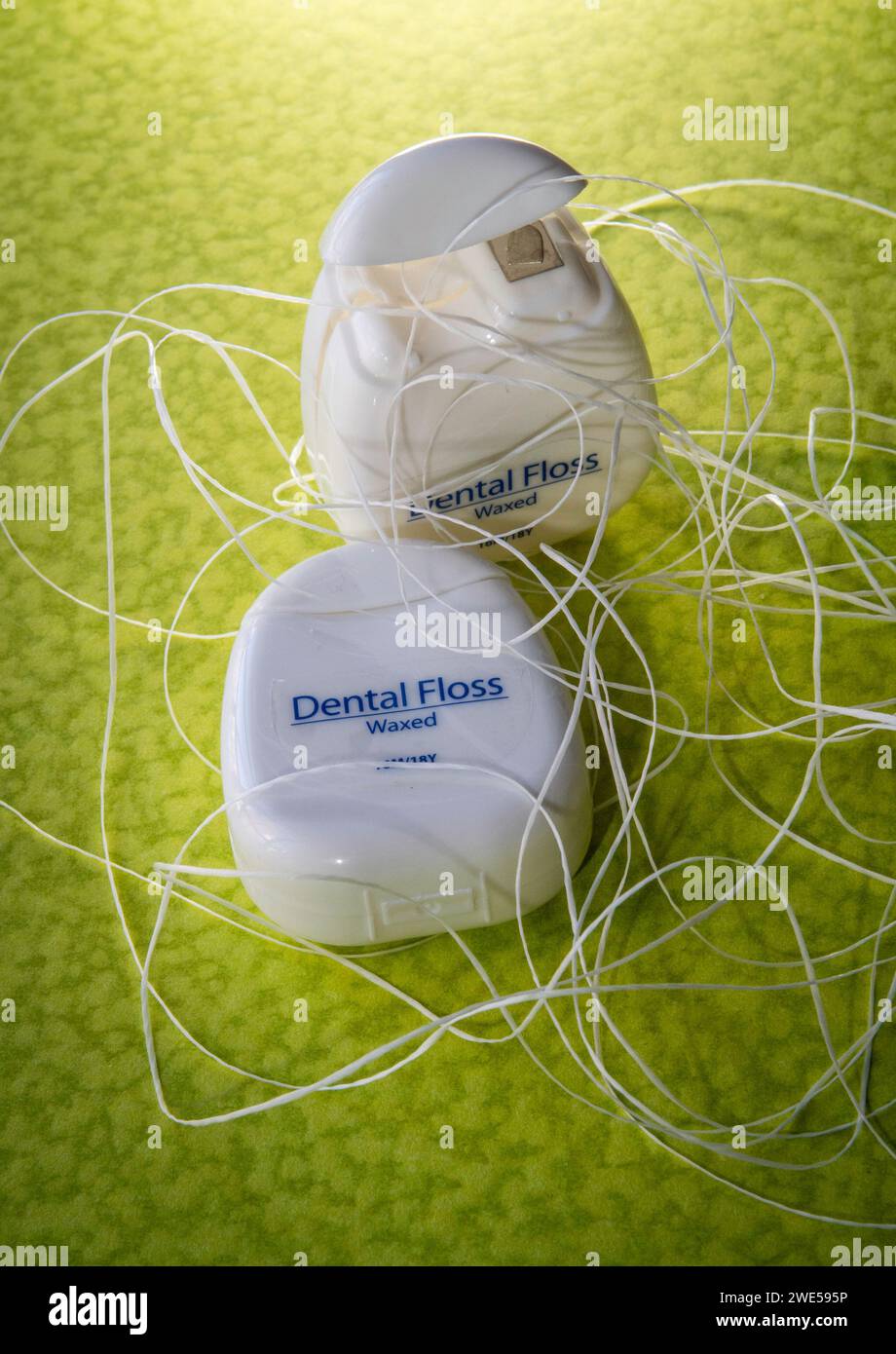 Dental Floss Container with dispensed floss, USA Stock Photo Alamy