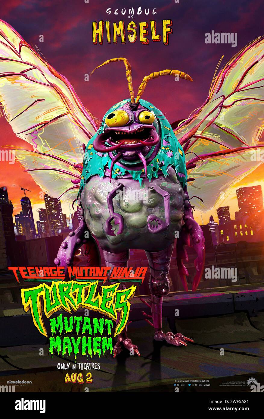 Teenage Mutant Ninja Turtles: Mutant Mayhem (2023) directed by Raine Allen-Miller and starring Scumbag as himself in this stylish animation. US character poster ***EDITORIAL USE ONLY***. Credit: BFA / Paramount Pictures Stock Photo