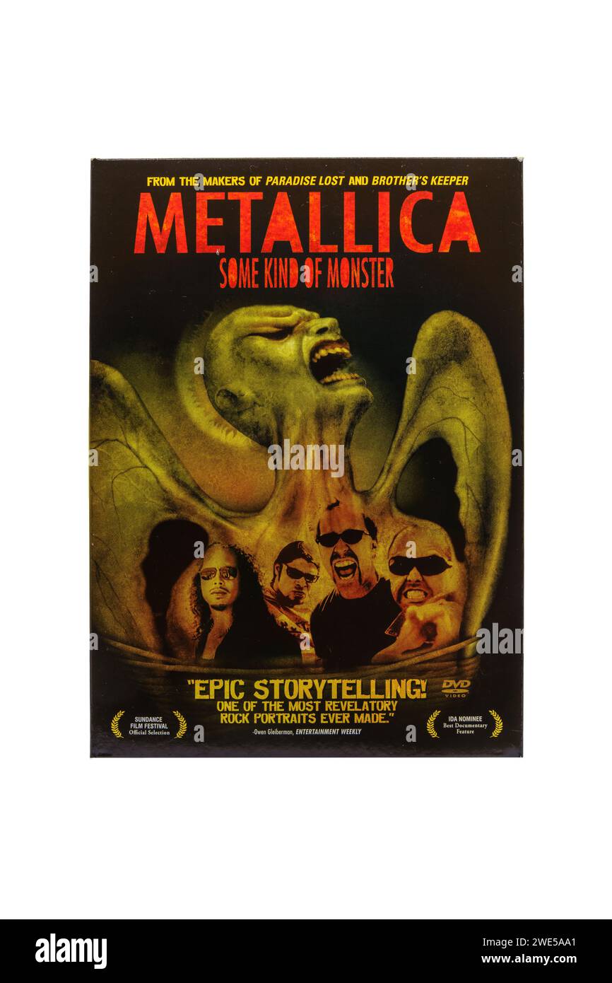 Metallica - Some Kind Of Monster DVD cover. Isolated on white background with clipping path. Lahti, Finland. December 17, 2023. Stock Photo