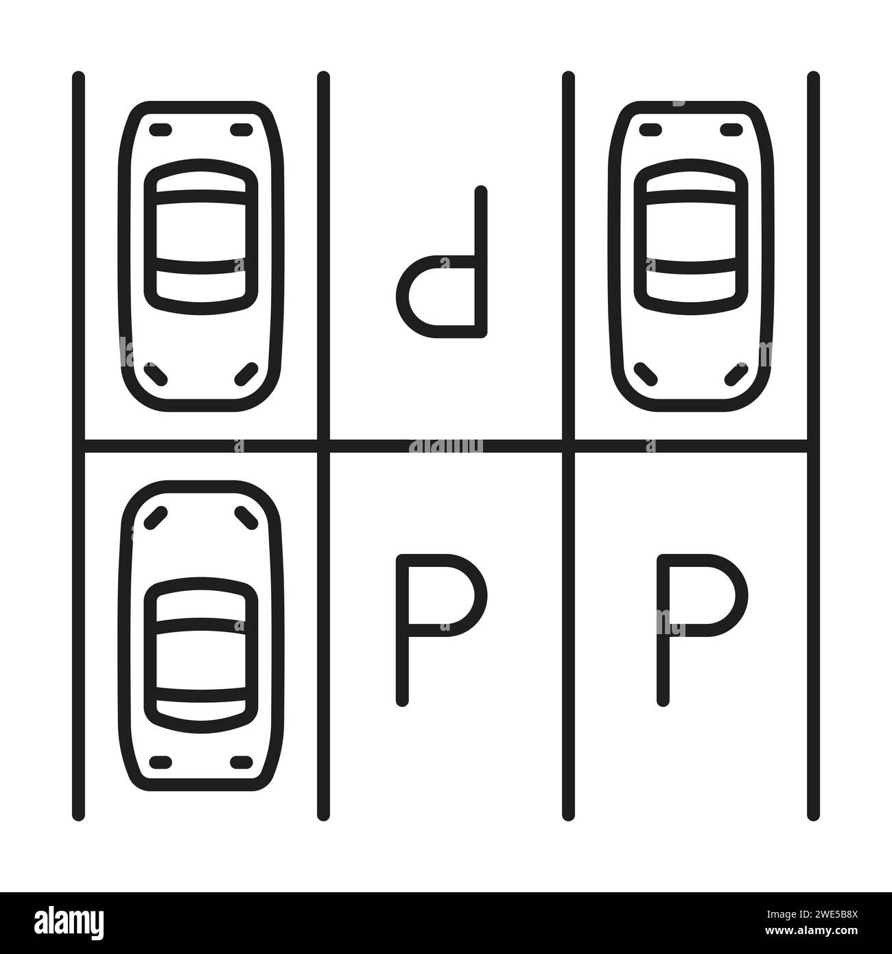 Car parking lot, garage valet service line icon for vehicle park