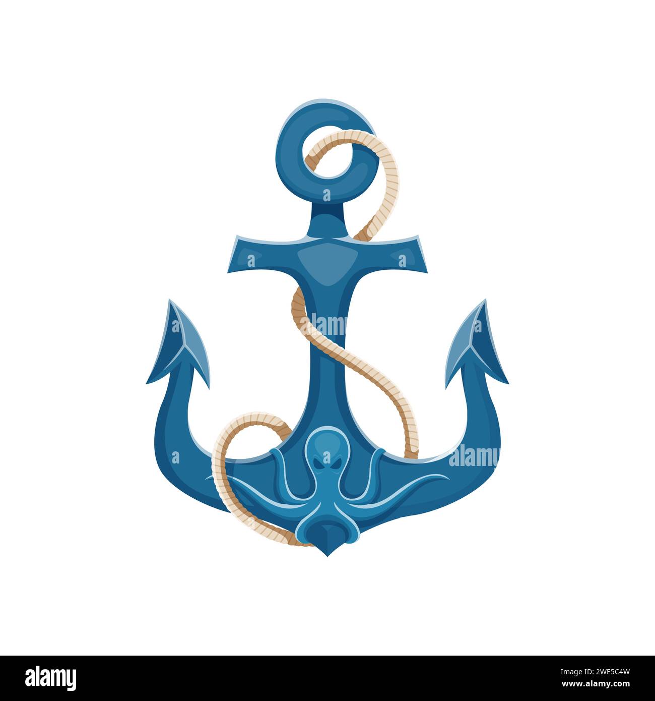 Cartoon pirate ship anchor. Isolated vector formidable armature adorned ...