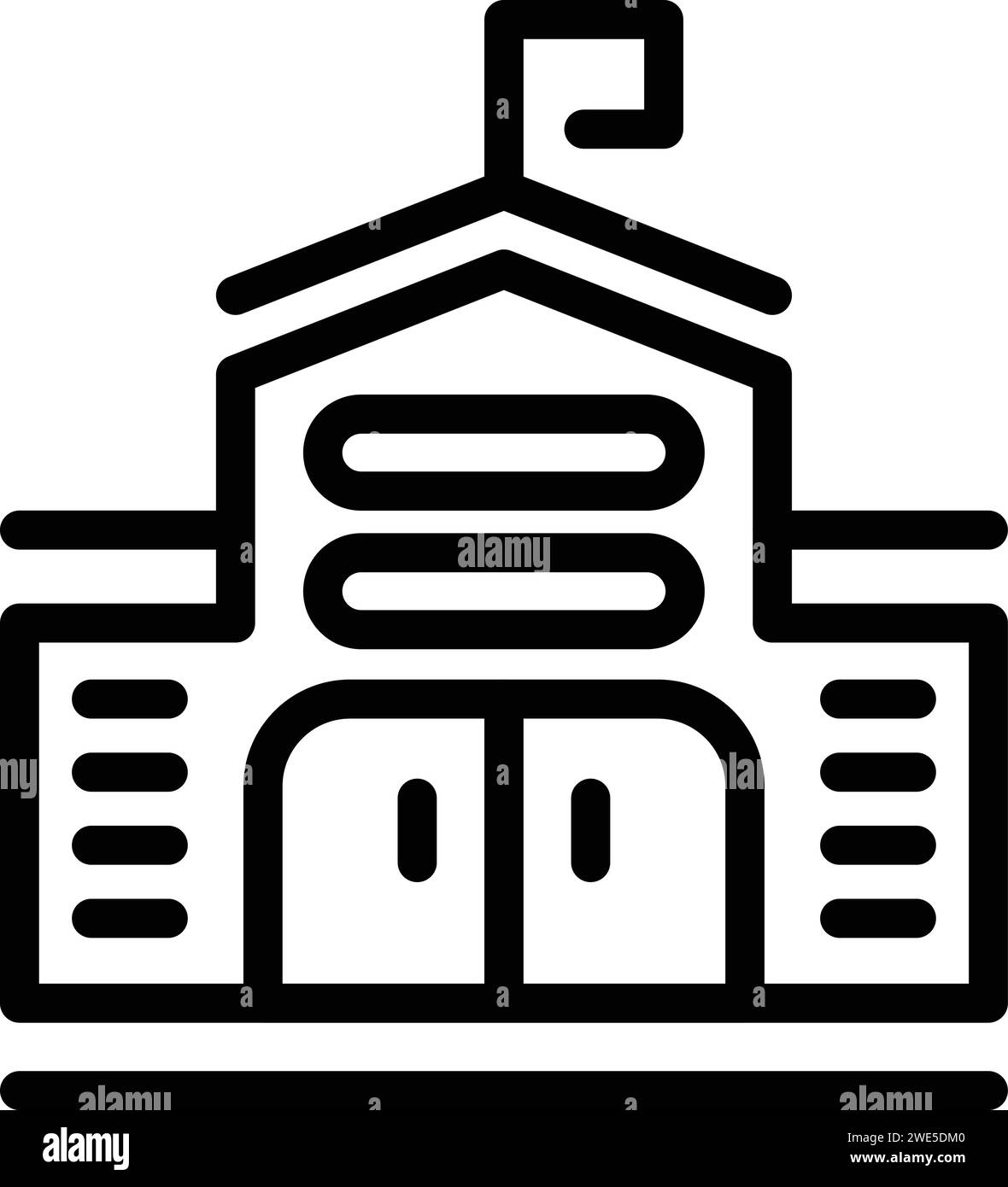 Trade school building icon outline vector. Training digital. Money bank