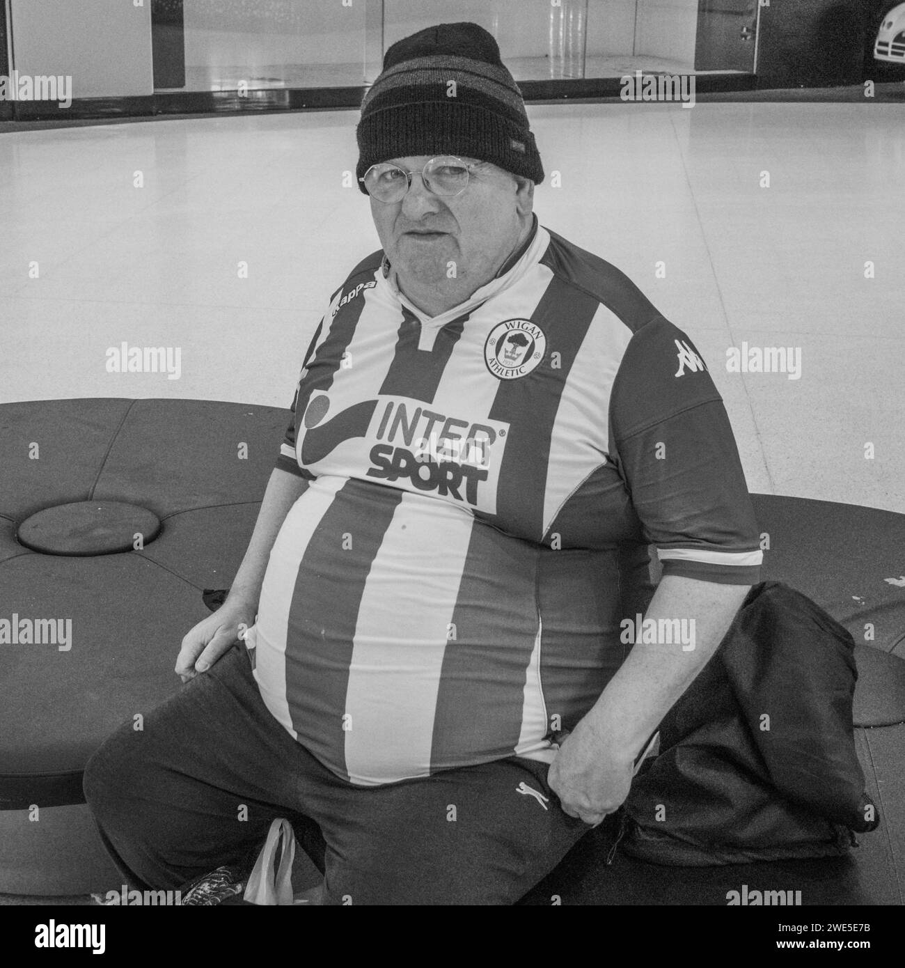 17.01.2024 Wigan, greater Manchester, Uk. Wigan Athletics football fan