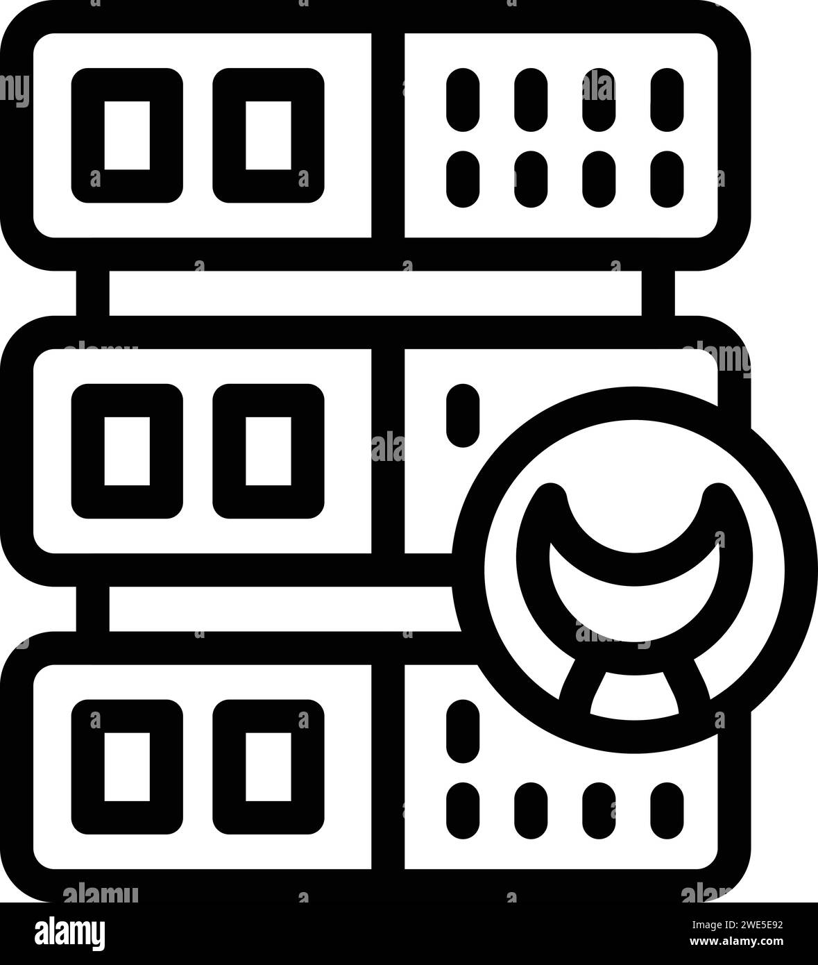 Server repair data icon outline vector. Alarm attack. Ddos attack Stock Vector