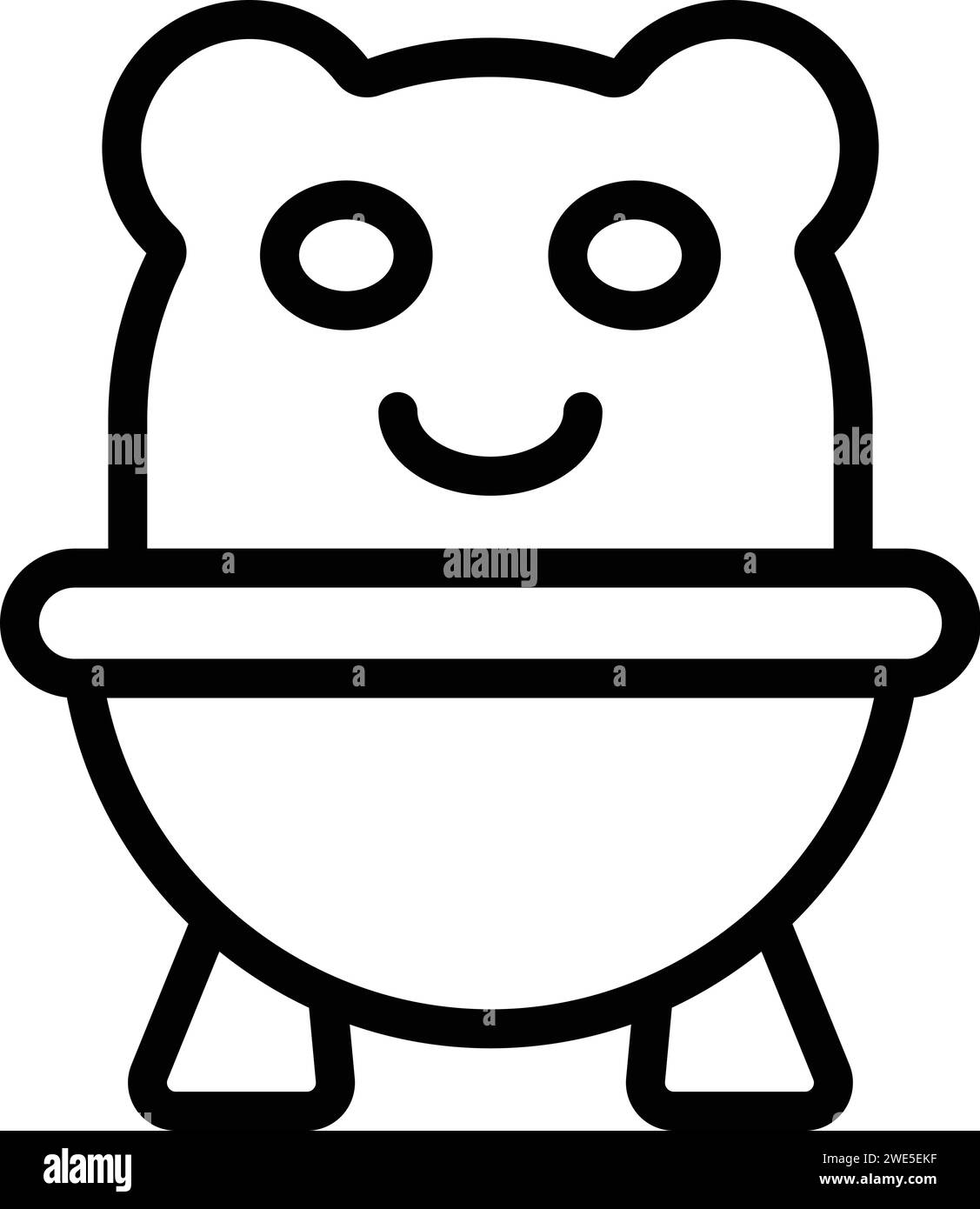 Teddy toilet bag icon outline vector. Comfort care. Clean child pot Stock Vector