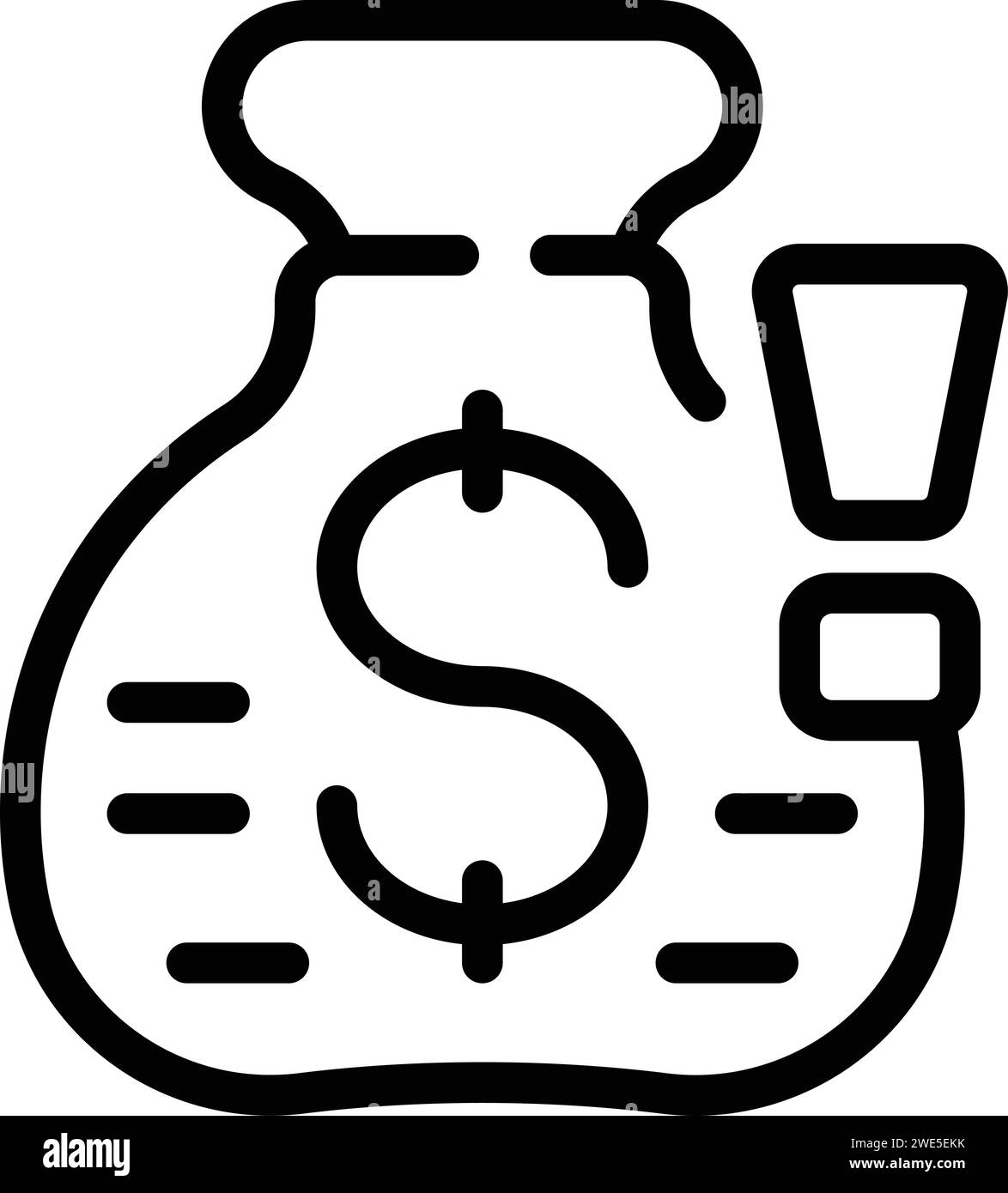 Loss data money bag icon outline vector. Computer information. Attack key Stock Vector