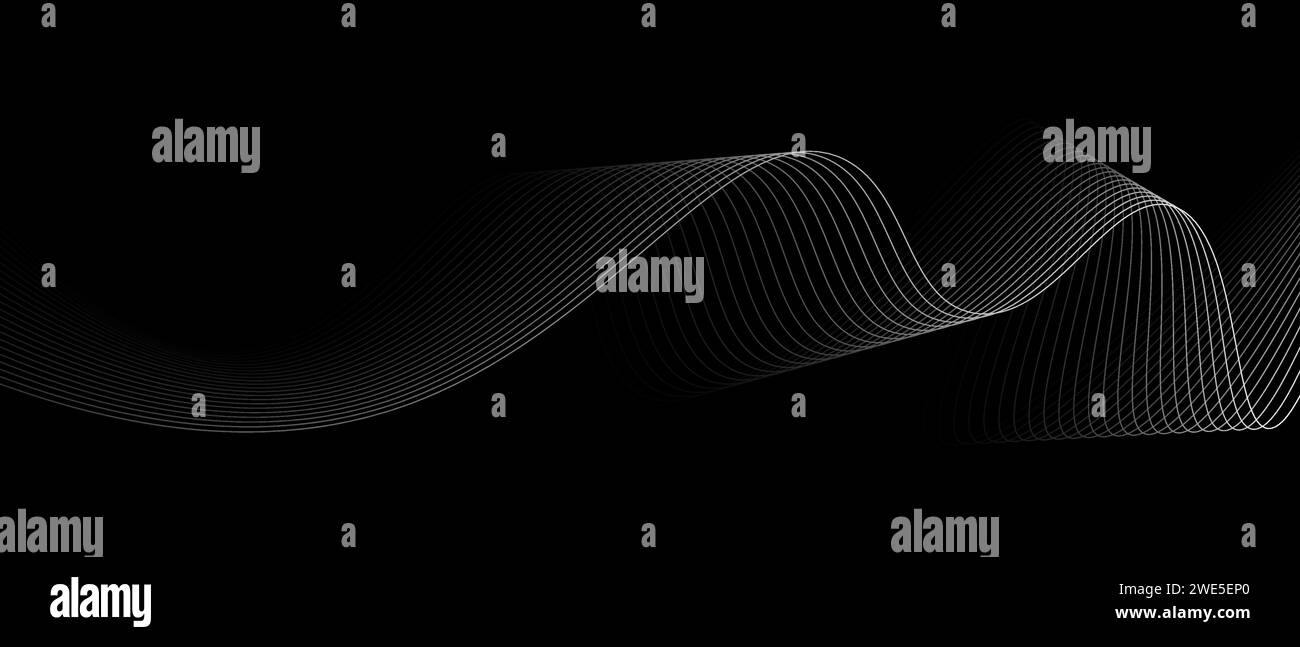 abstract black and white wavy stripes background. Vector illustration ...
