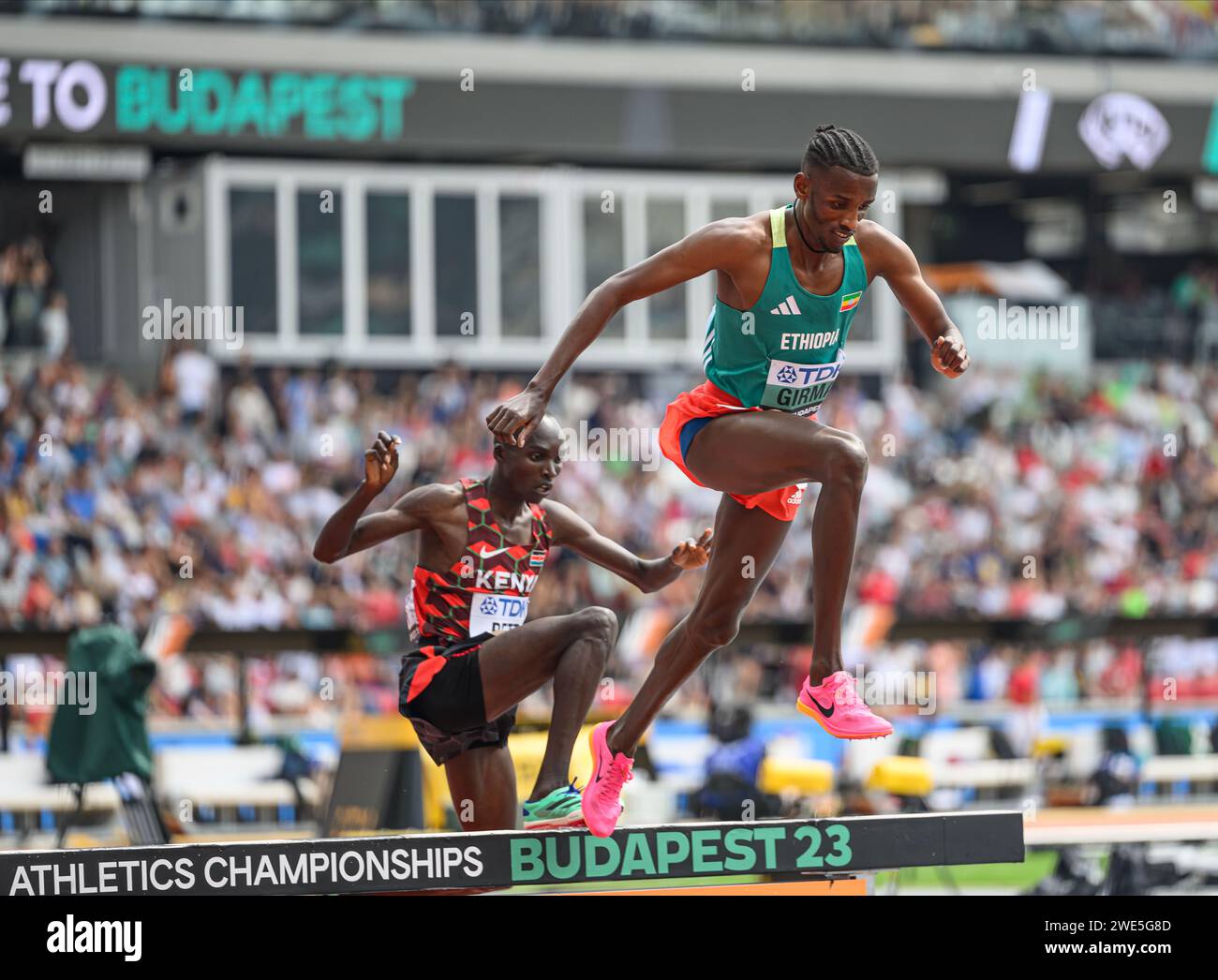 Lamecha GIRMA participating in the 3000 METRES STEEPLECHASE at the World Athletics Championships