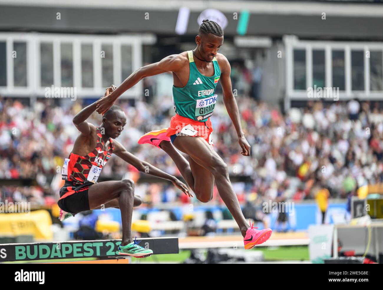 Lamecha GIRMA participating in the 3000 METRES STEEPLECHASE at the World Athletics Championships