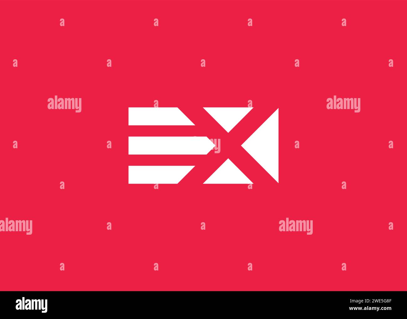 Letter e x monogram logo design vector template stock vector image