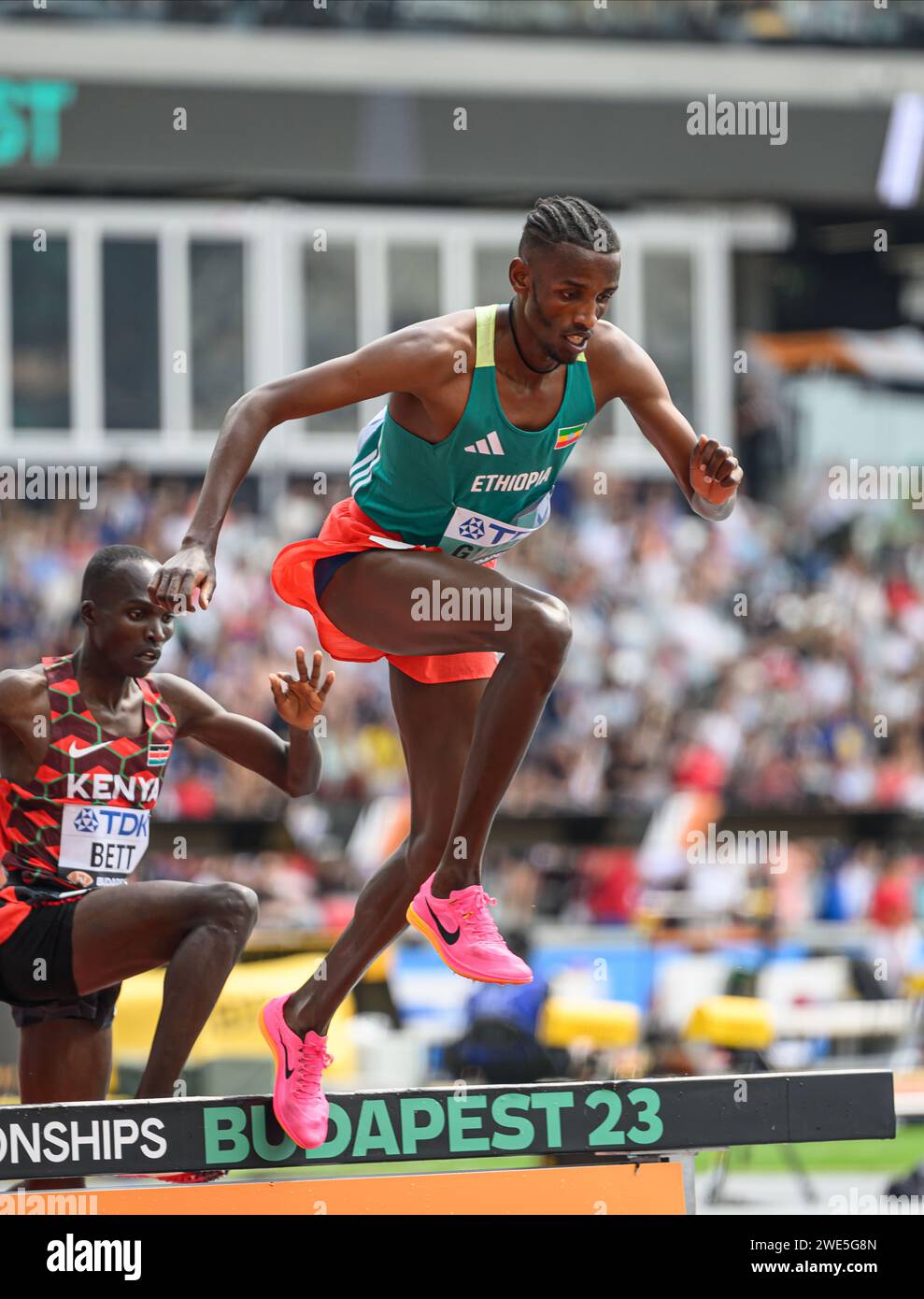 Lamecha GIRMA participating in the 3000 METRES STEEPLECHASE at the