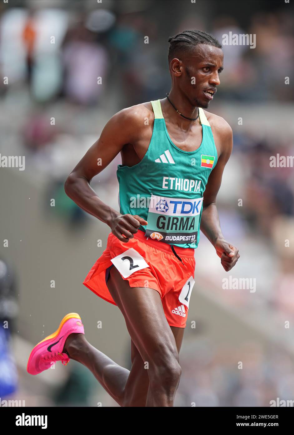 Lamecha GIRMA participating in the 3000 METRES STEEPLECHASE at the World Athletics Championships