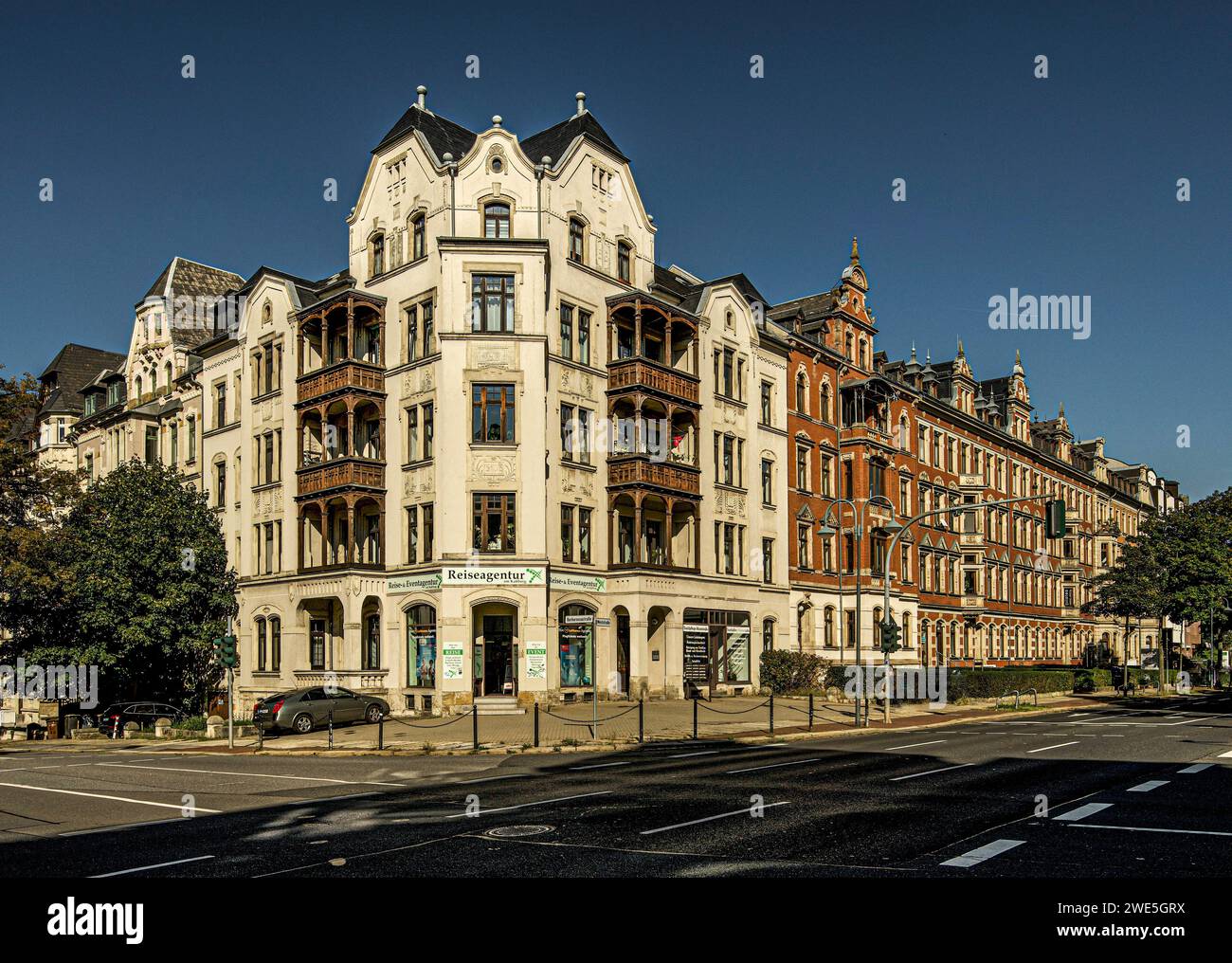 Wilhelminian style residential buildings in the Kaßberg district of Chemnitz, Chemnitz, Saxony, Germany Stock Photo
