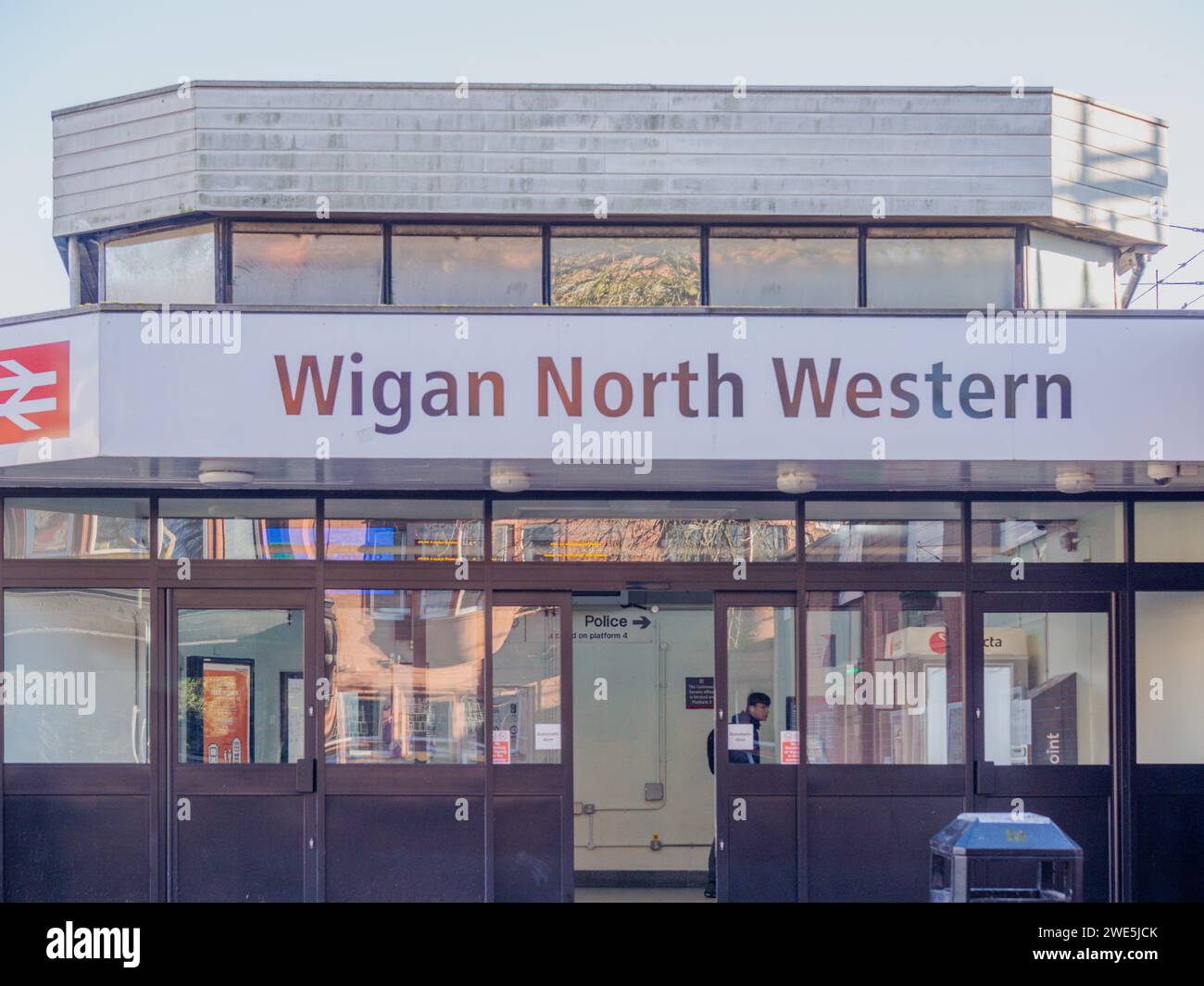 17.01.2024 Wigan, greater Manchester, Uk. Wigan's main train station Stock Photo