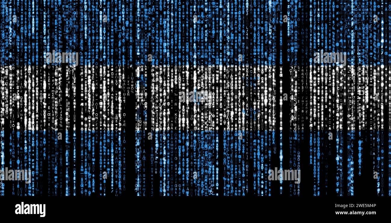 Flag of Honduras on a computer binary codes falling from the top and ...