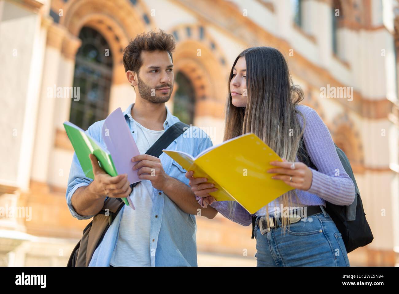 Student talking teacher walking hi-res stock photography and images - Alamy