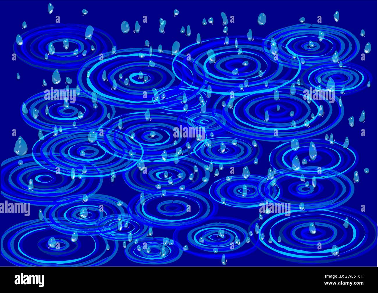 rain vector illustration on blue background Stock Vector