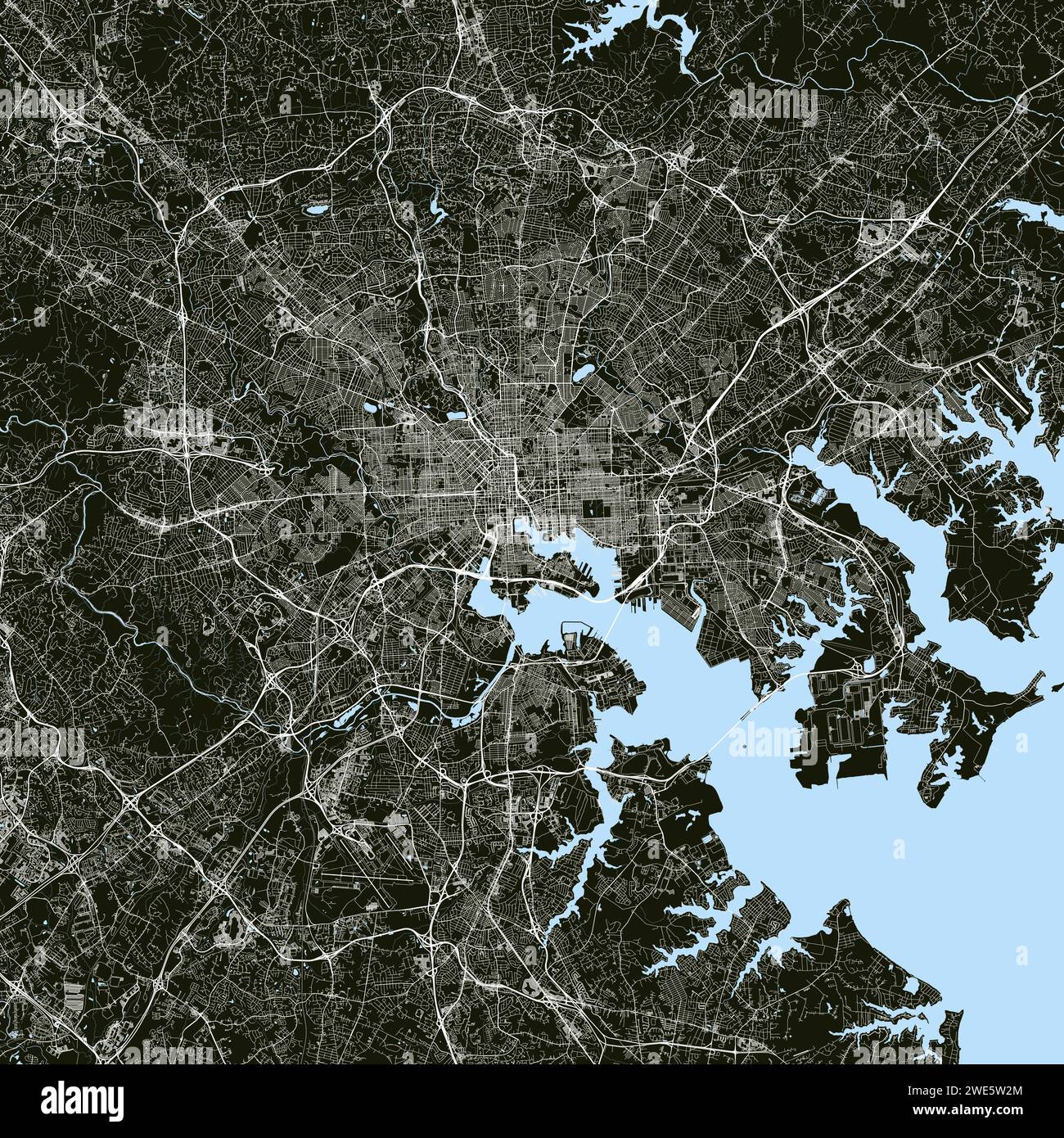 Vector map of Baltimore Maryland - Vector Map Of Baltimore Maryland Usa 2WE5W2M