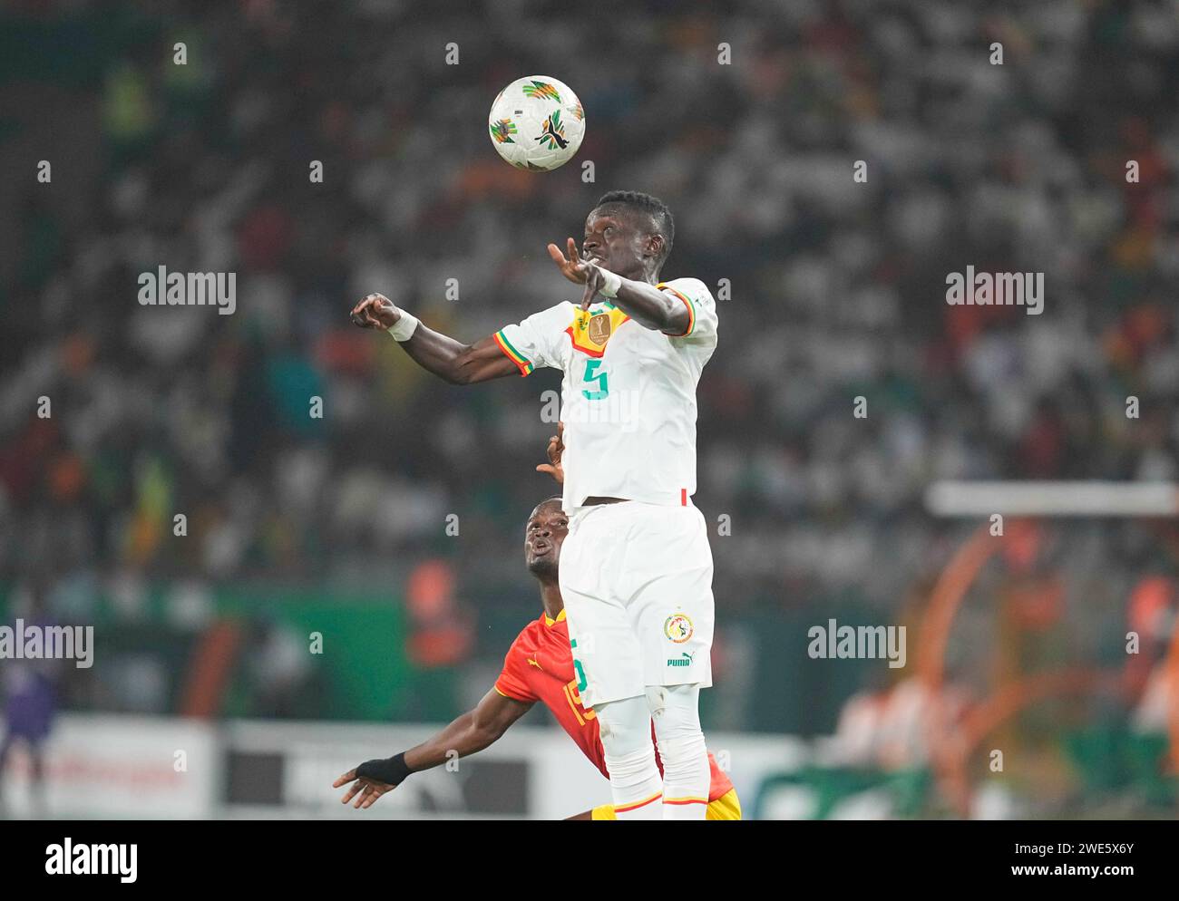 January 23 2024: Idrissa Gana Gueye (Senegal) // during a African Cup of Nations Group C game, Guinea vs Senegal, at Stade Charles Konan Banny, Yamoussoukro, Ivory Coast. Kim Price/CSM Stock Photo
