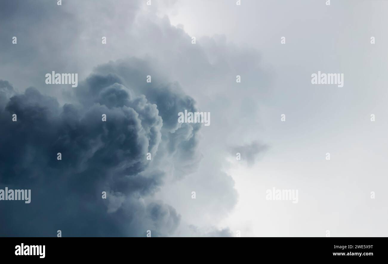 Dark storm clouds in the sky before the rain. Stock Photo
