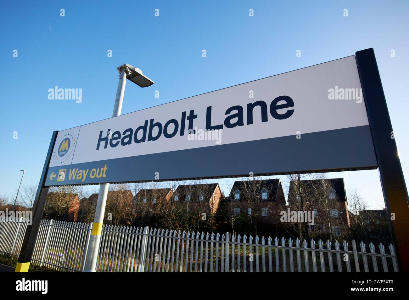sign for the new headbolt lane station the newest station in the uk liverpool, merseyside, england, uk Stock Photo