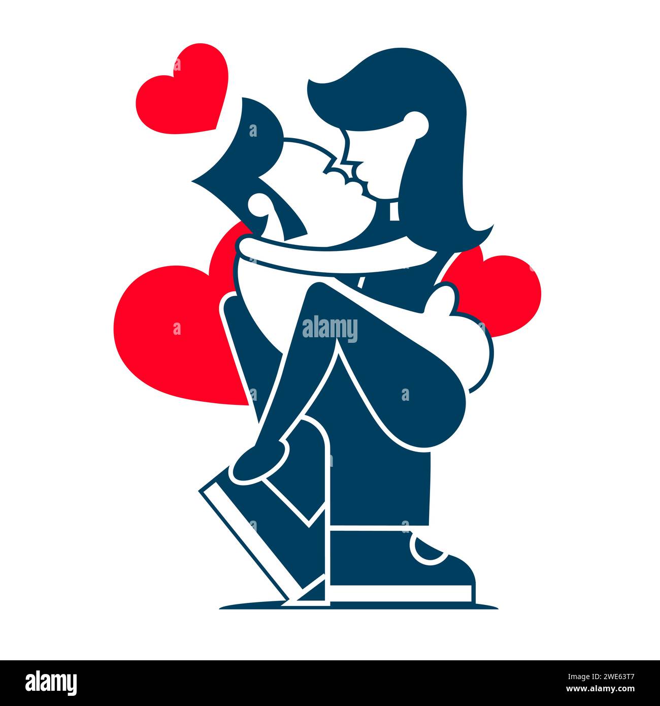 Cartoon couple on first date hi-res stock photography and images - Alamy