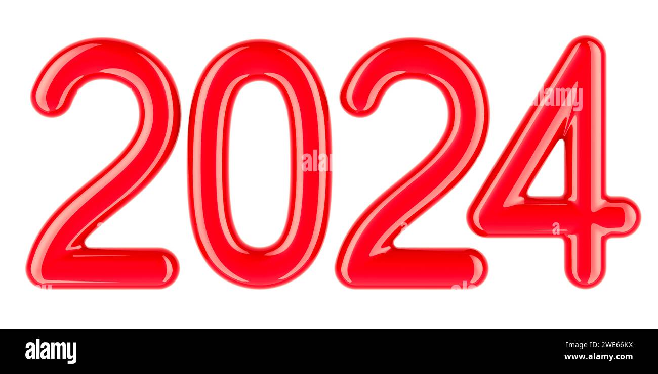 Red 2024, 3D rendering isolated on white background Stock Photo Alamy