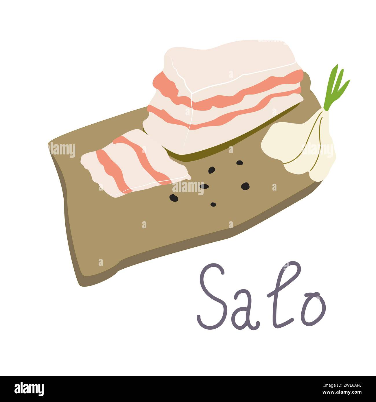 Famous dish of the national menu of Ukraine pork fat, which is