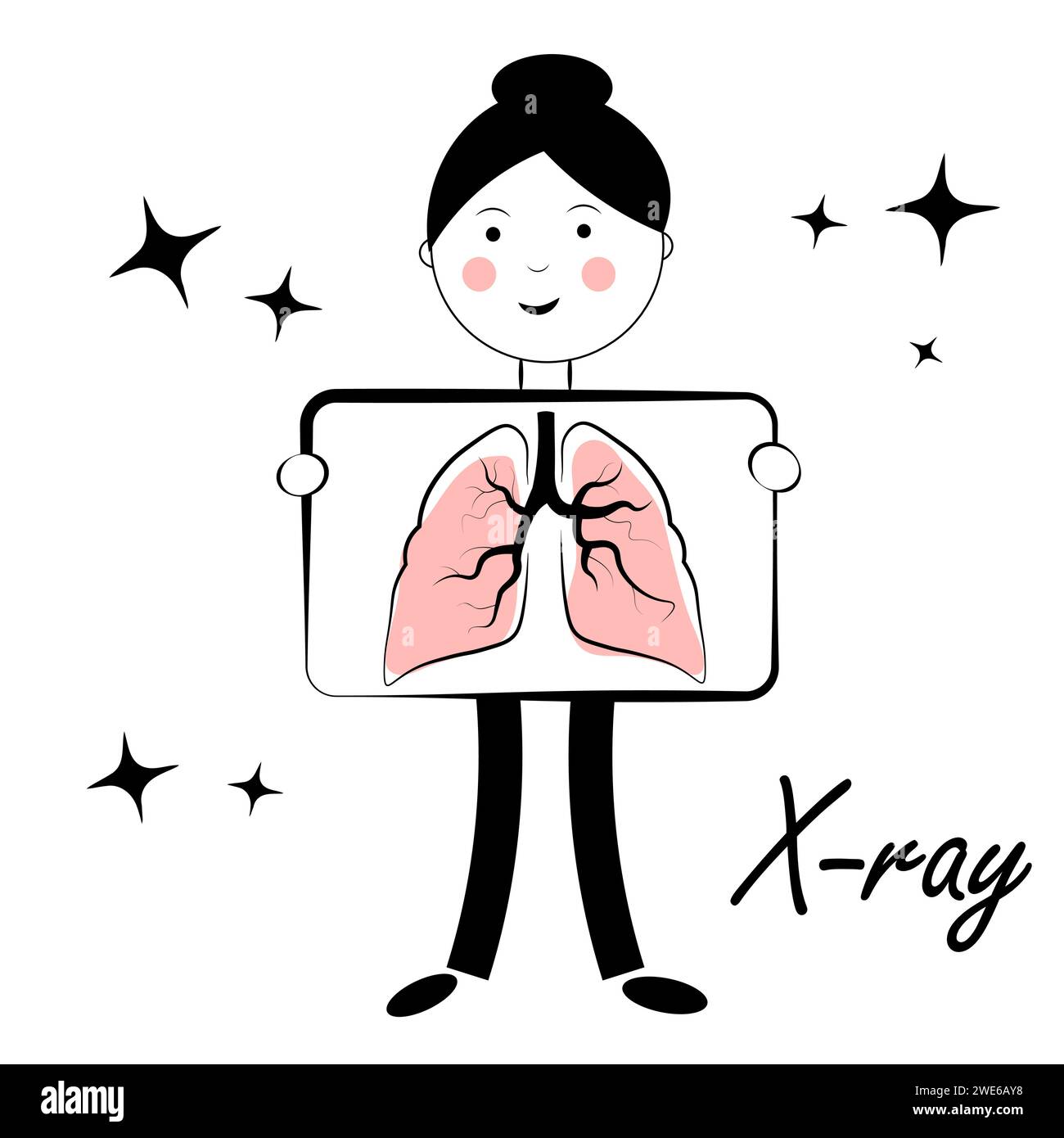 Lung X-ray. Medical examination. Doodle Stock Vector Image &amp; Art - Alamy