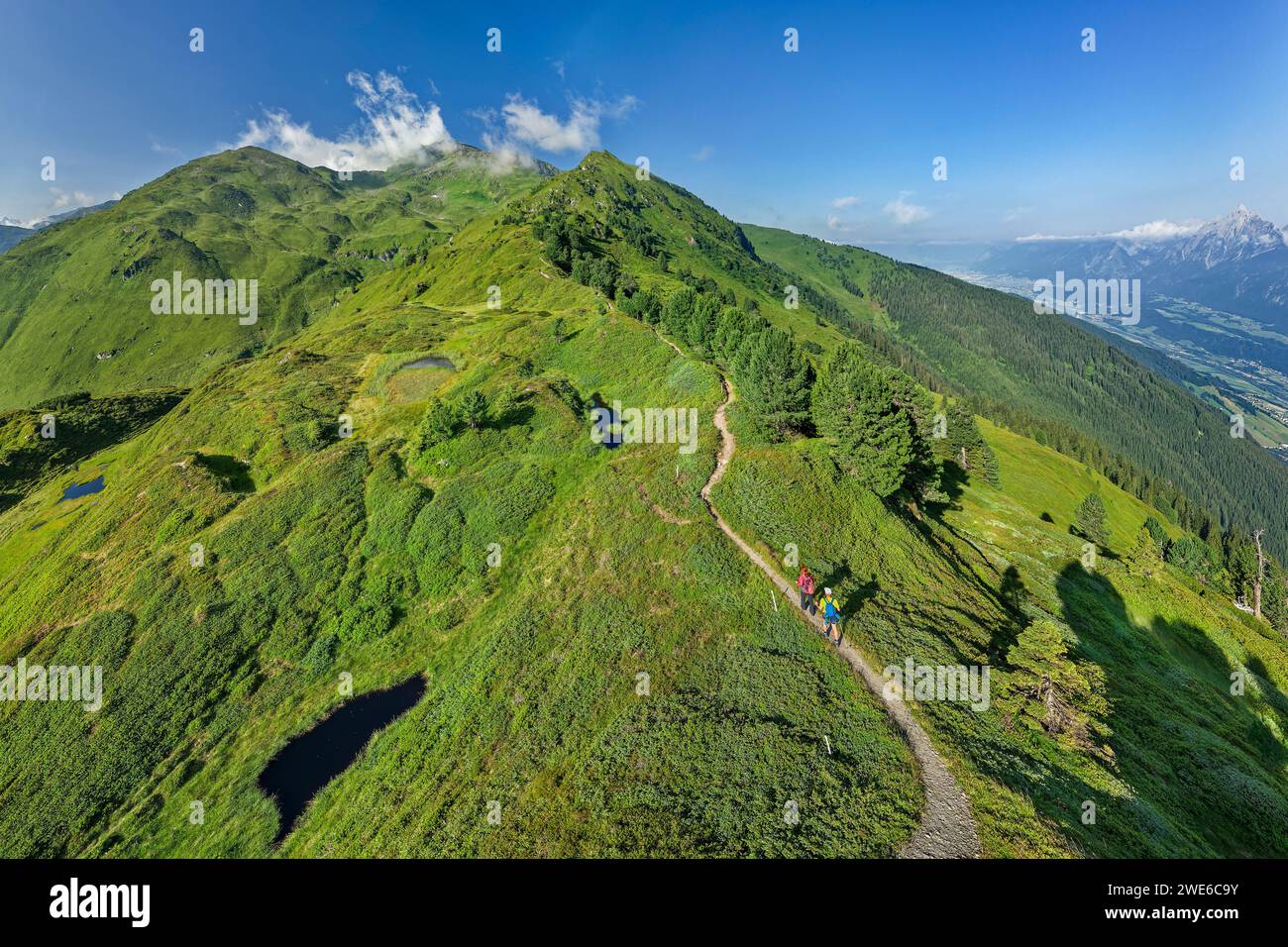 Aerial view male female hiking hi-res stock photography and images - Alamy