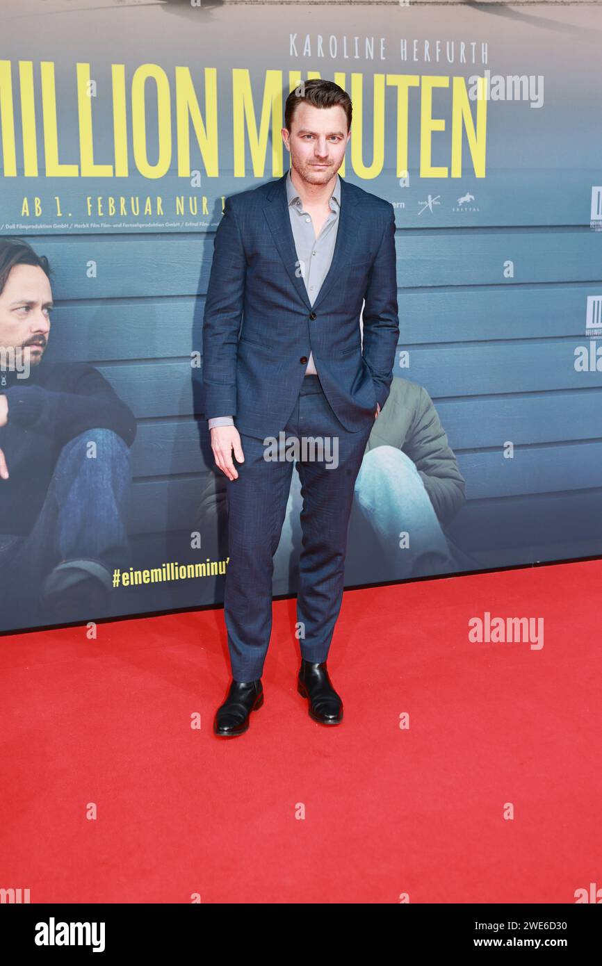 01/23/2024, Berlin, Germany, Friedrich Mücke attends the world Premiere 'EINE MILLION MINUTEN“ (A million minutes) at the Zoo Palast on January 23, 2024 in Berlin, Germany. Director: Christopher Doll Stock Photo