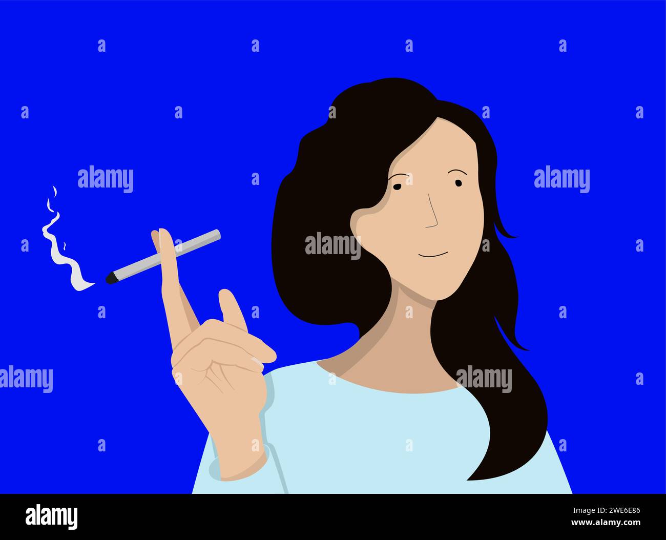 Woman is smoking cigarette. hand with cigarette Stock Vector Image & Art Alamy