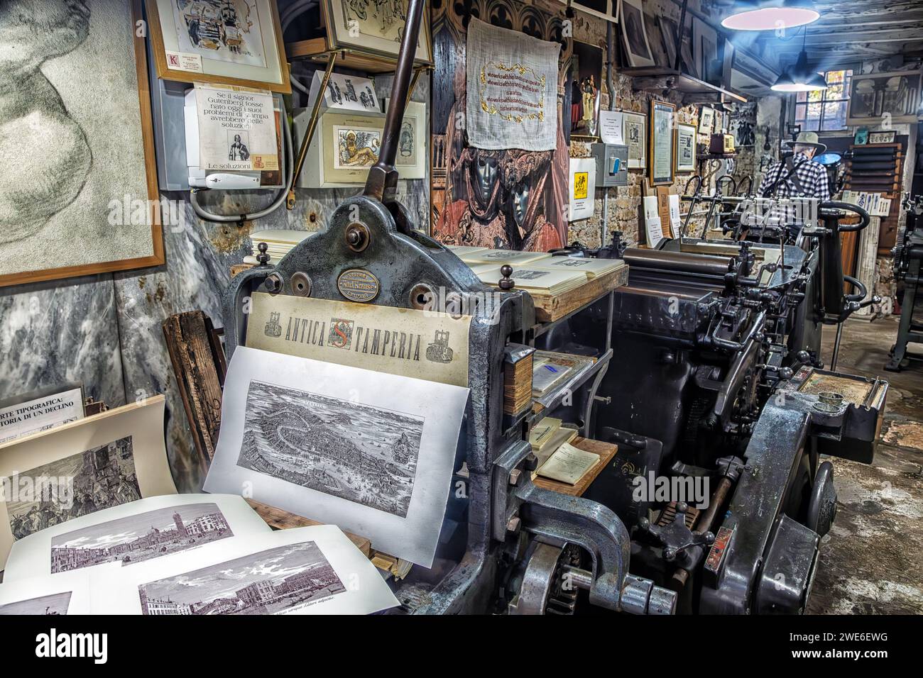 Antica Stamperia Typography shop in Venice, Italy Stock Photo