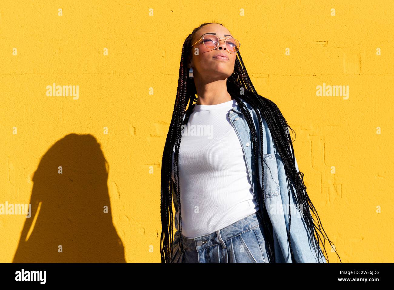 Woman wearing glasses braids hi-res stock photography and images - Alamy
