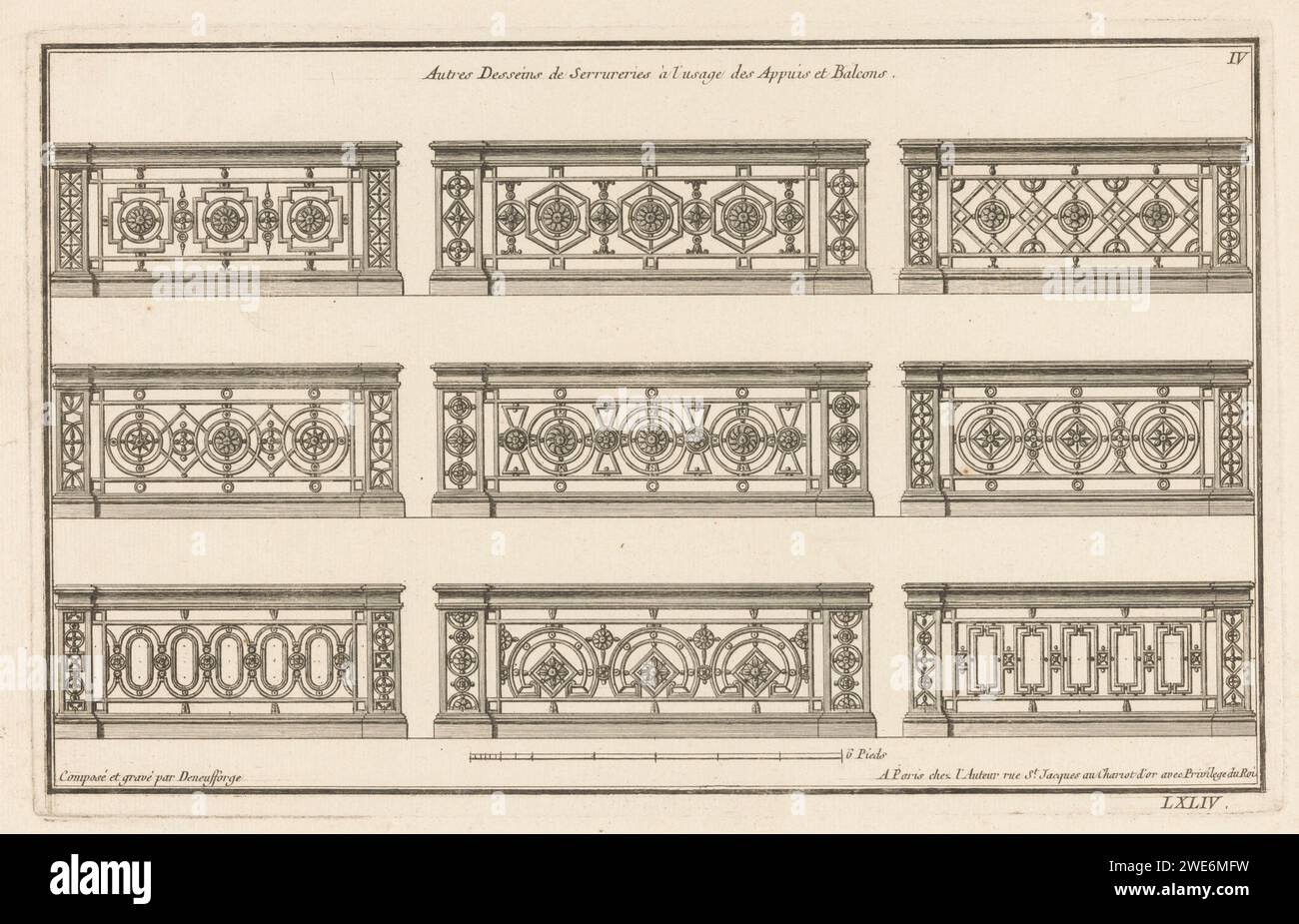 Nine balcony gates, Jean François de 1772 1780 print Nine