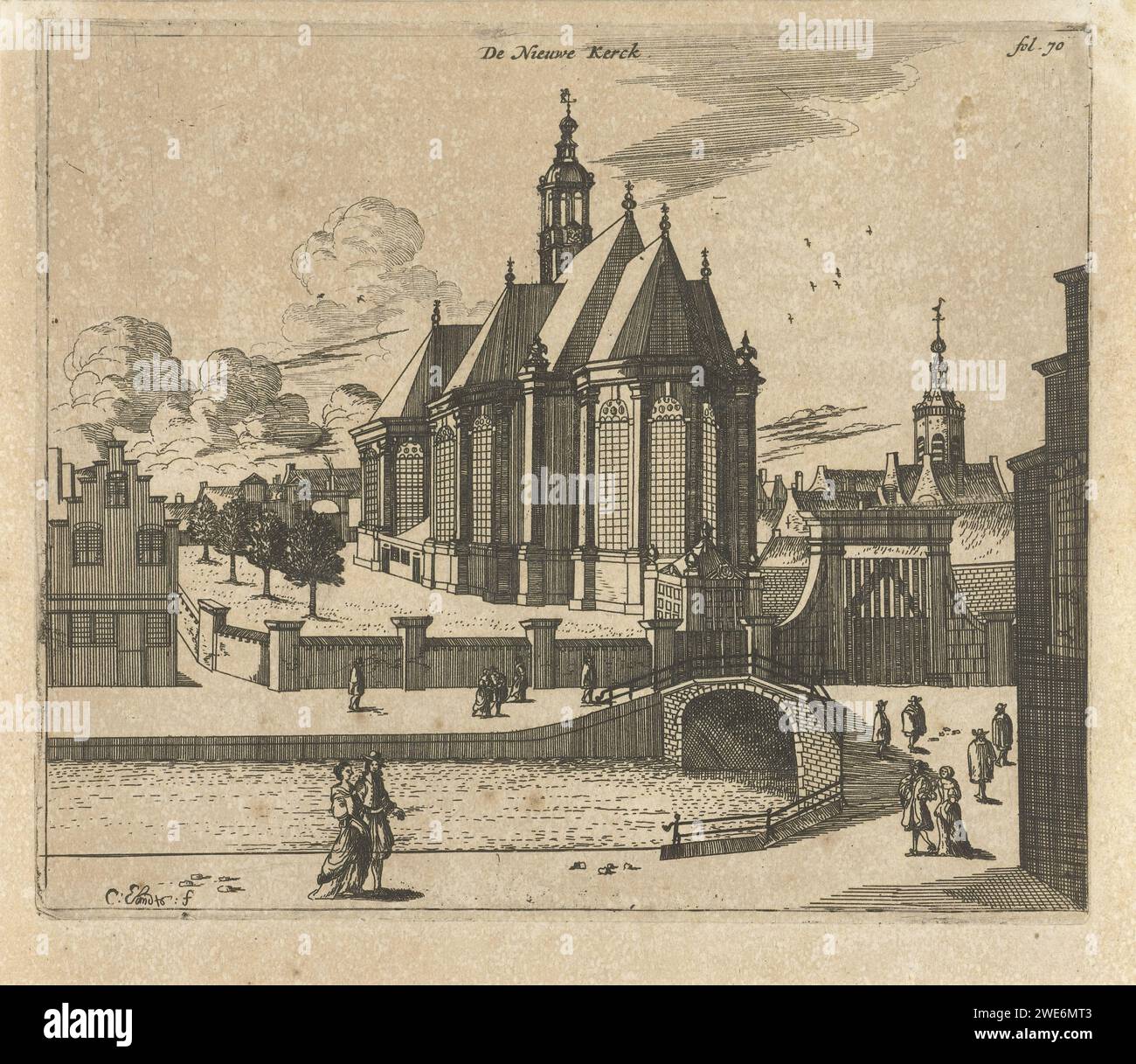 The Nieuwe Kerk in The Hague, Cornelis Elandts, 1663 - 1670 print The ...