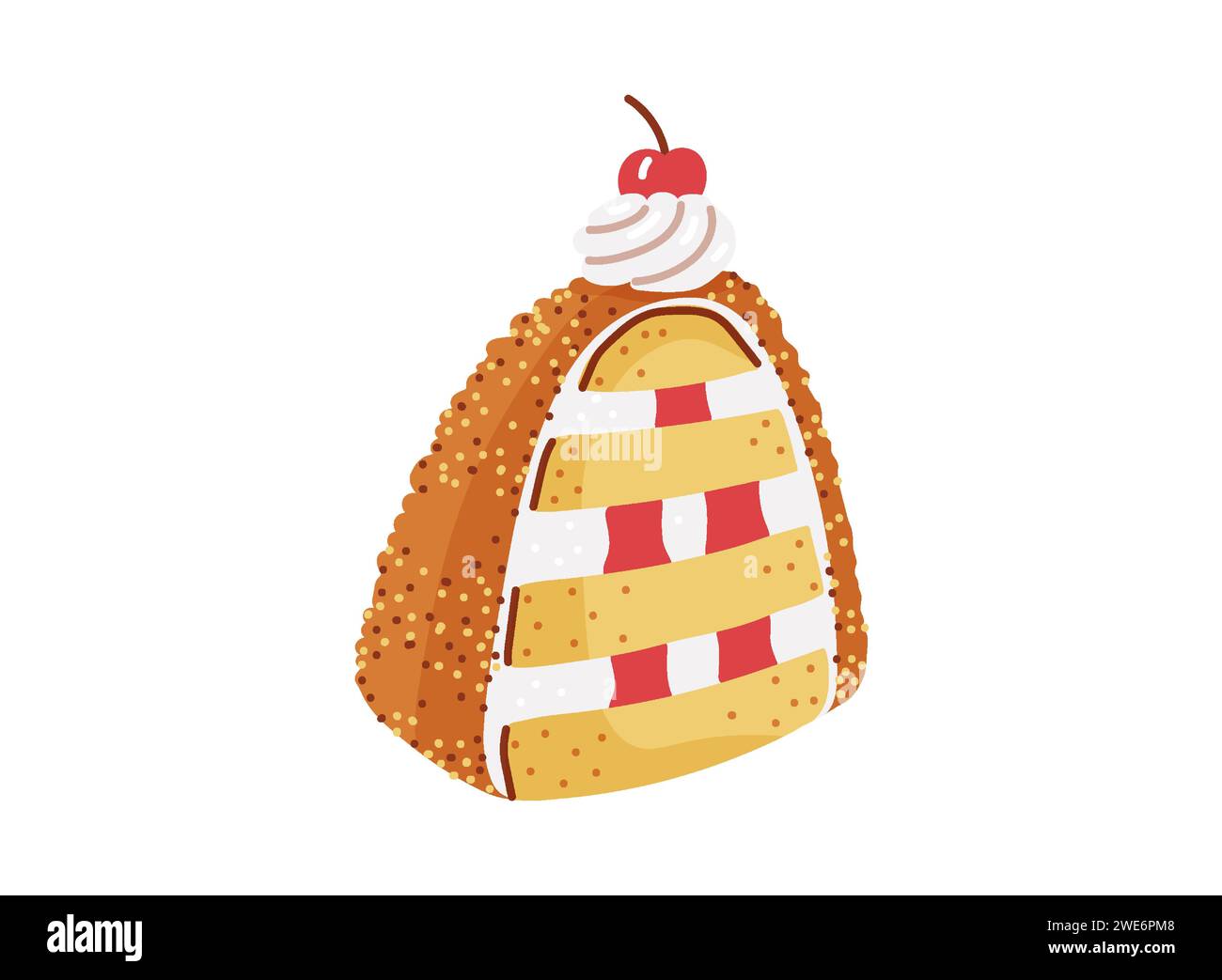 Frankfurter kranz crown sponge cake from germany.Vector illustration ... Frankfurter kranz crown sponge cake from germany.Vector illustration ...