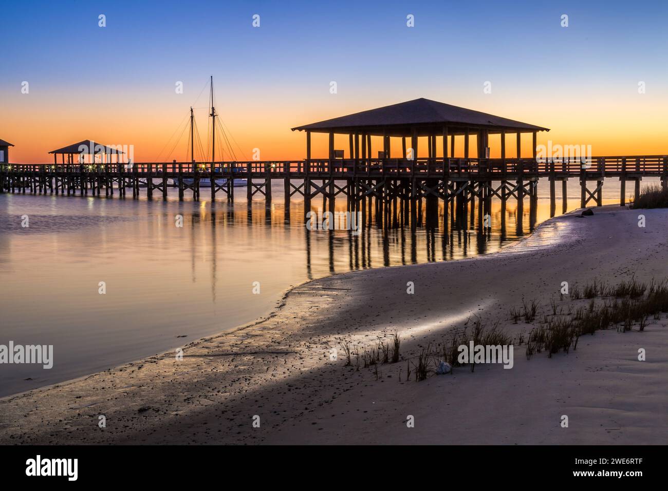 Fishing pier at the Biloxi Schooner Pier Complex on the Mississippi