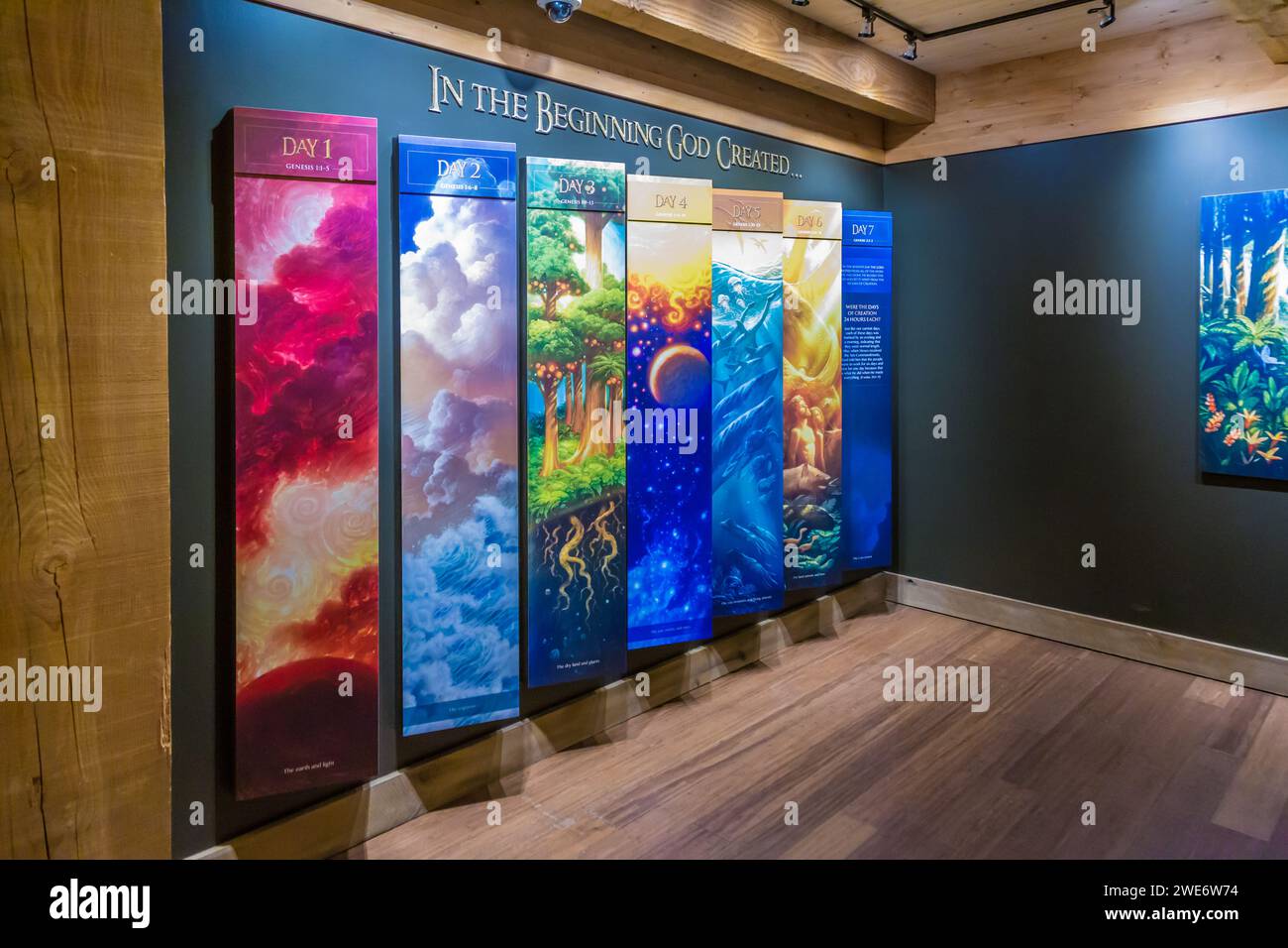 Display inside the lifesize replica of Noah's Ark at the Ark Encounter