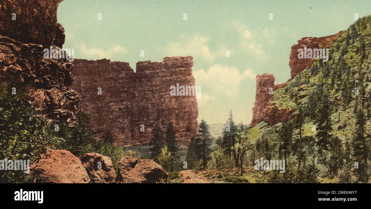 Castle Gate, Price Canyon, Carbon County, Utah 1898. Stock Photo