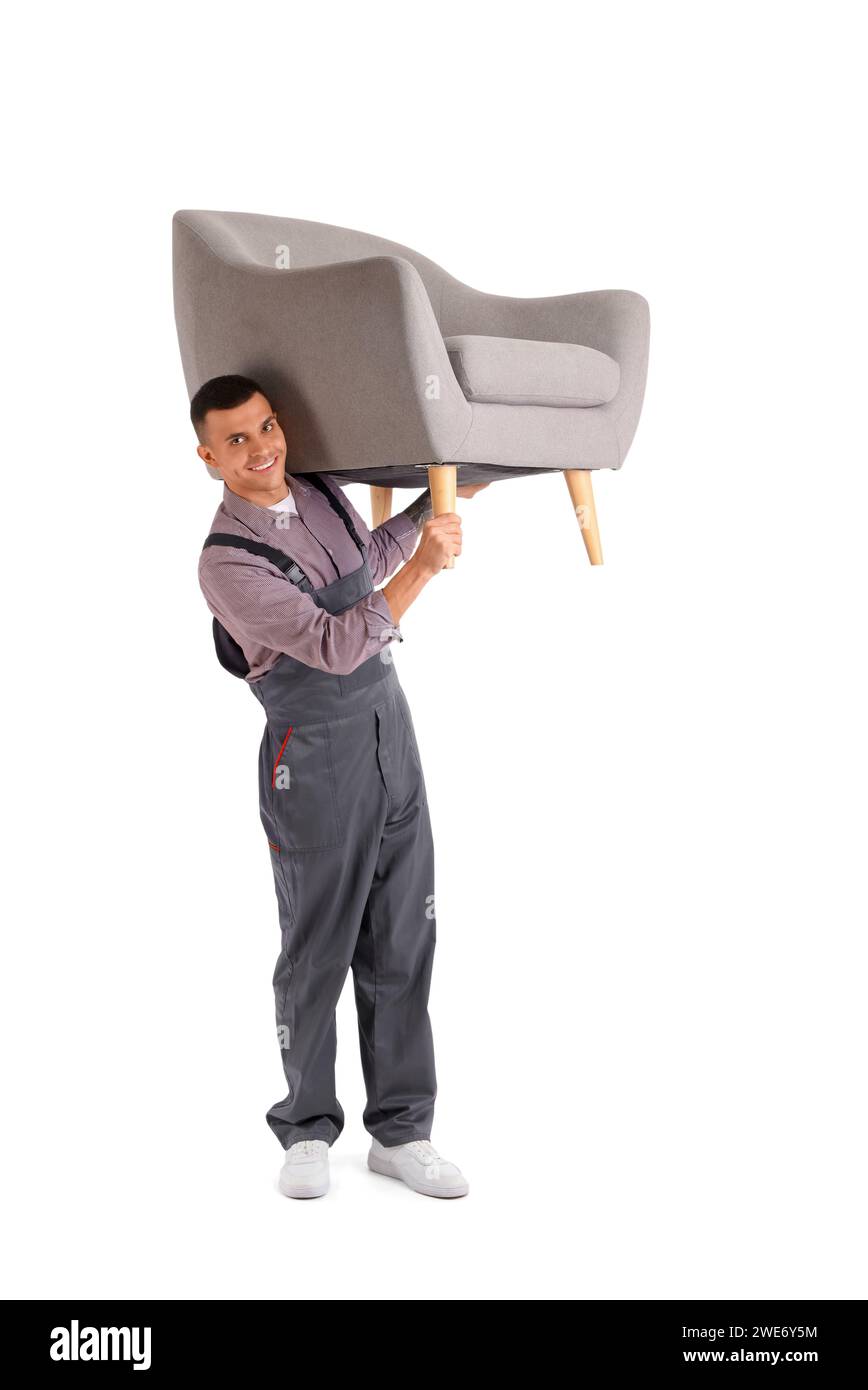 Man carrying loader goods Cut Out Stock Images & Pictures - Alamy