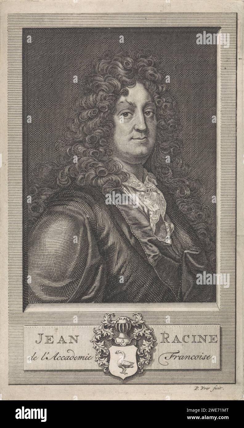 Portrait of Jean Racine, Pieter Yver, 1722 - 1787 print Portrait of ...