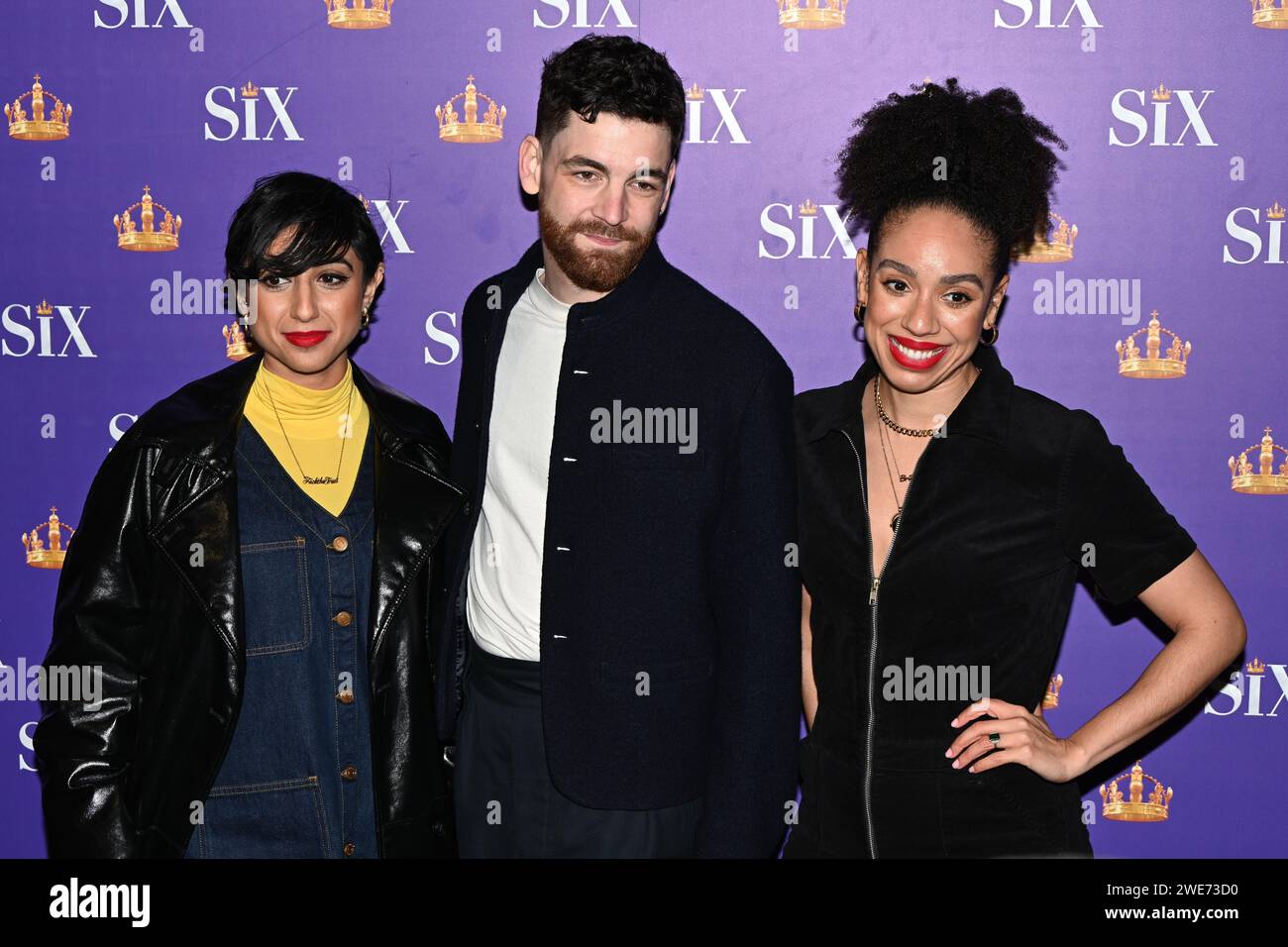 London, UK. 23rd Jan, 2024. Guests attends the Red Carpet: Gala Night for the Six The Musical at Vaudeville Theatre, London, UK. Credit: See Li/Picture Capital/Alamy Live News Stock Photo