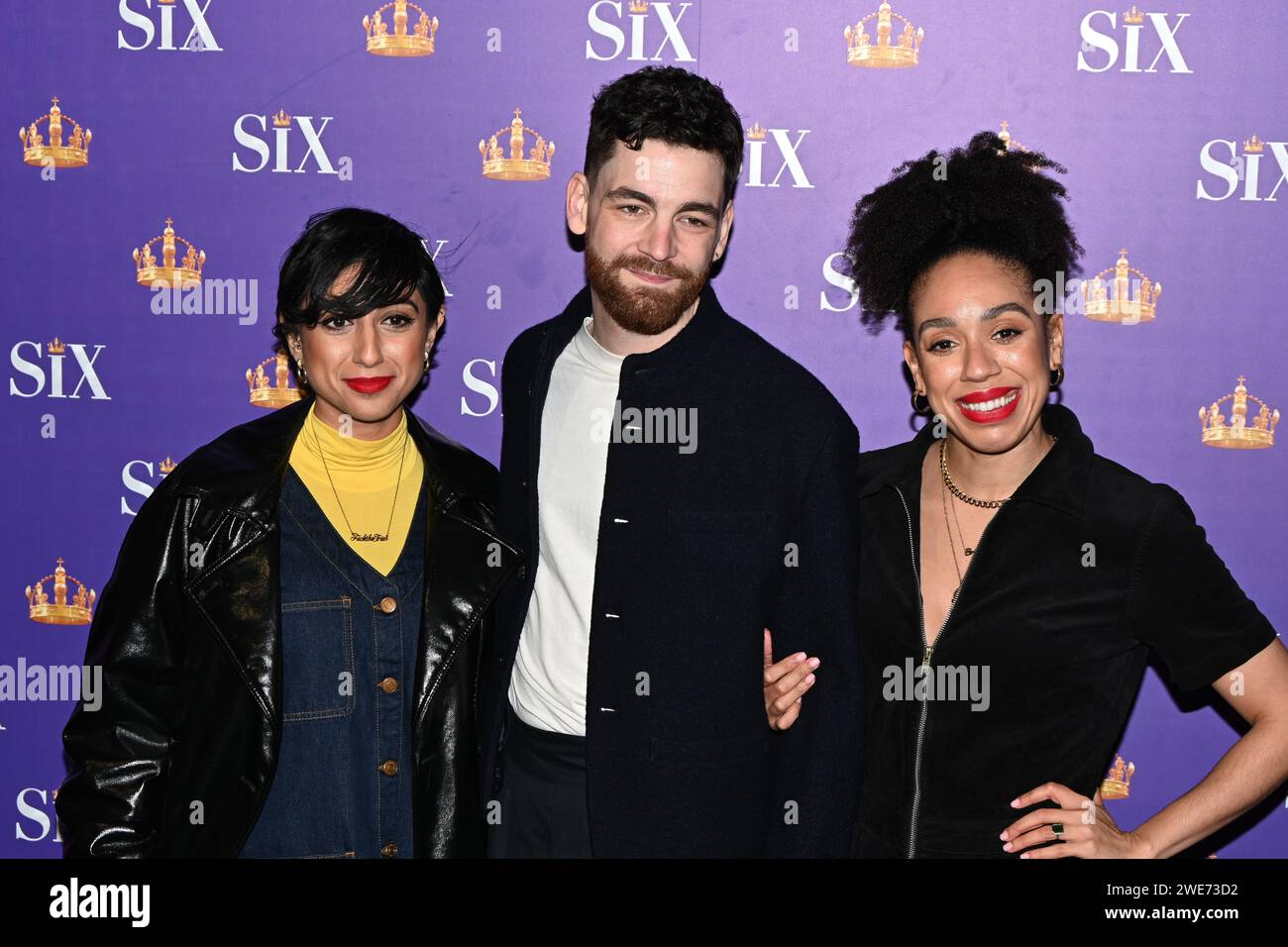 London, UK. 23rd Jan, 2024. Guests attends the Red Carpet: Gala Night for the Six The Musical at Vaudeville Theatre, London, UK. Credit: See Li/Picture Capital/Alamy Live News Stock Photo