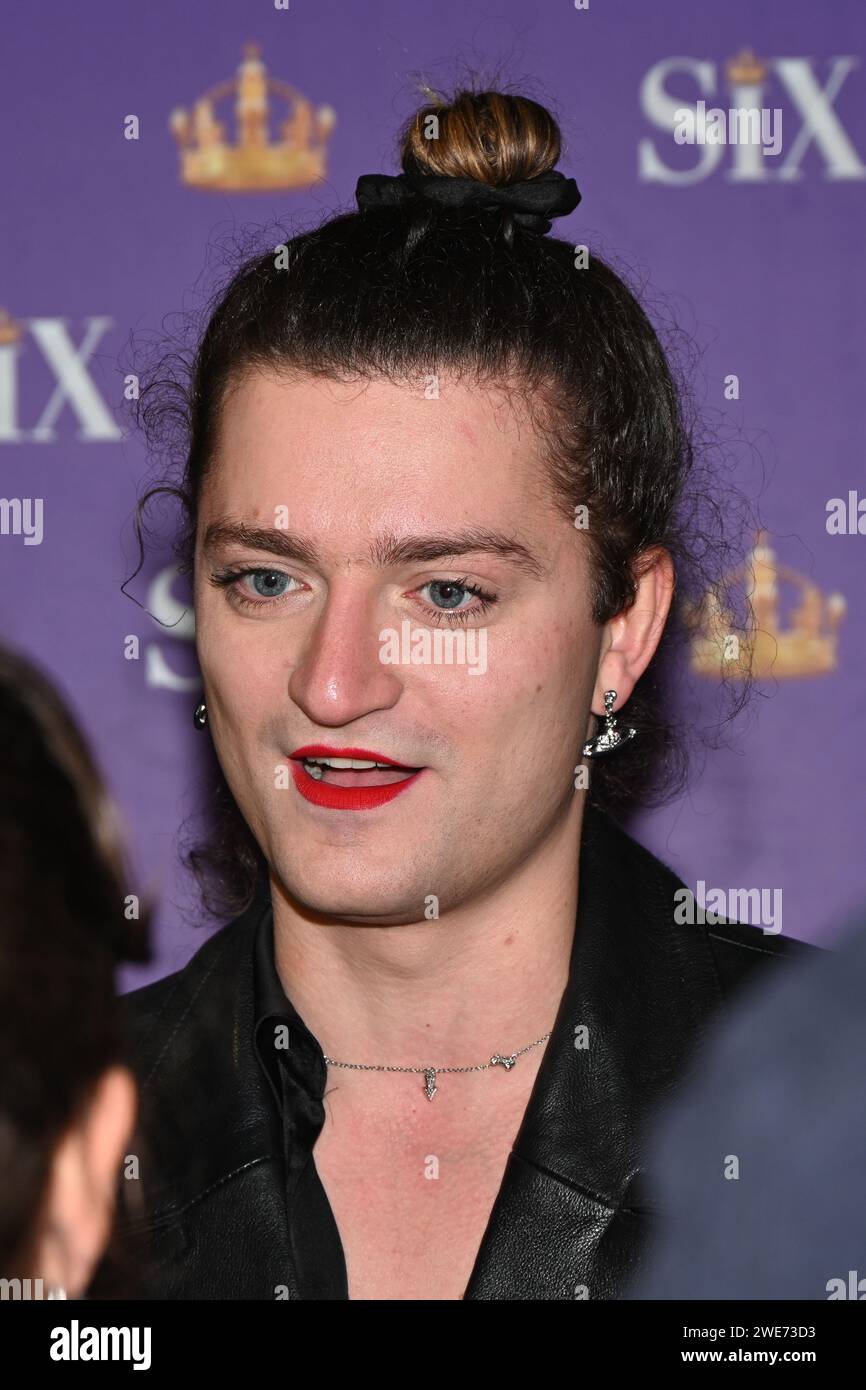 London, UK. 23rd Jan, 2024. Red Carpet Gala Night for the Six The Musical at Vaudeville Theatre